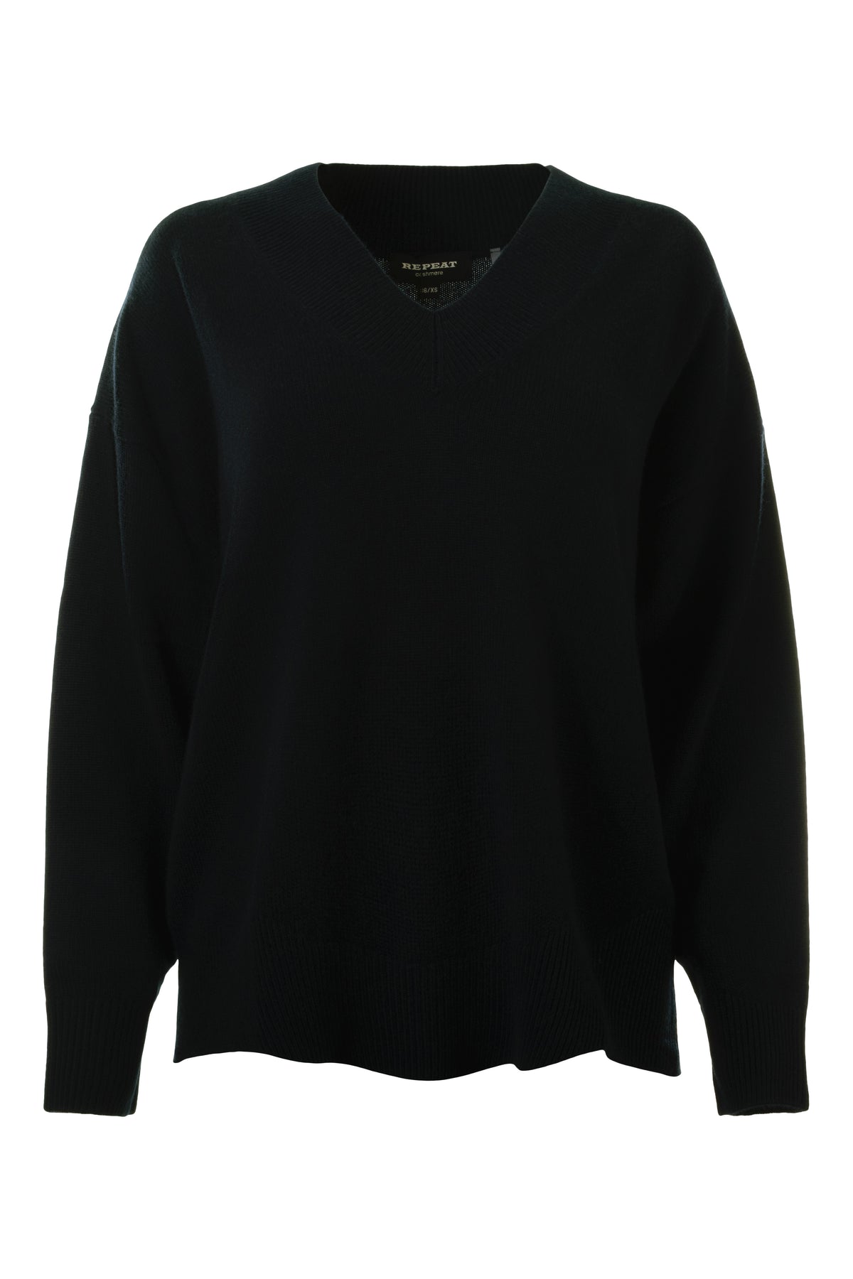 Repeat Cashmere Cashmere V-Neck Sweater with Longer Back Hem
