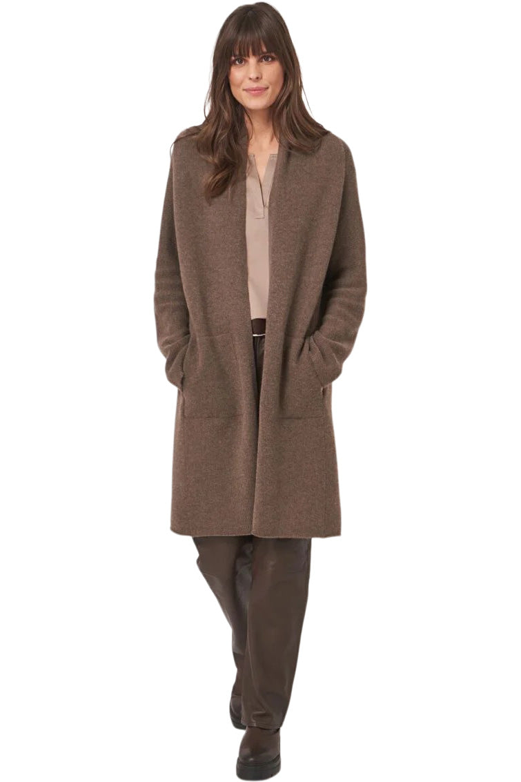 Repeat Cashmere Chunky Knit Cardigan in Cacao