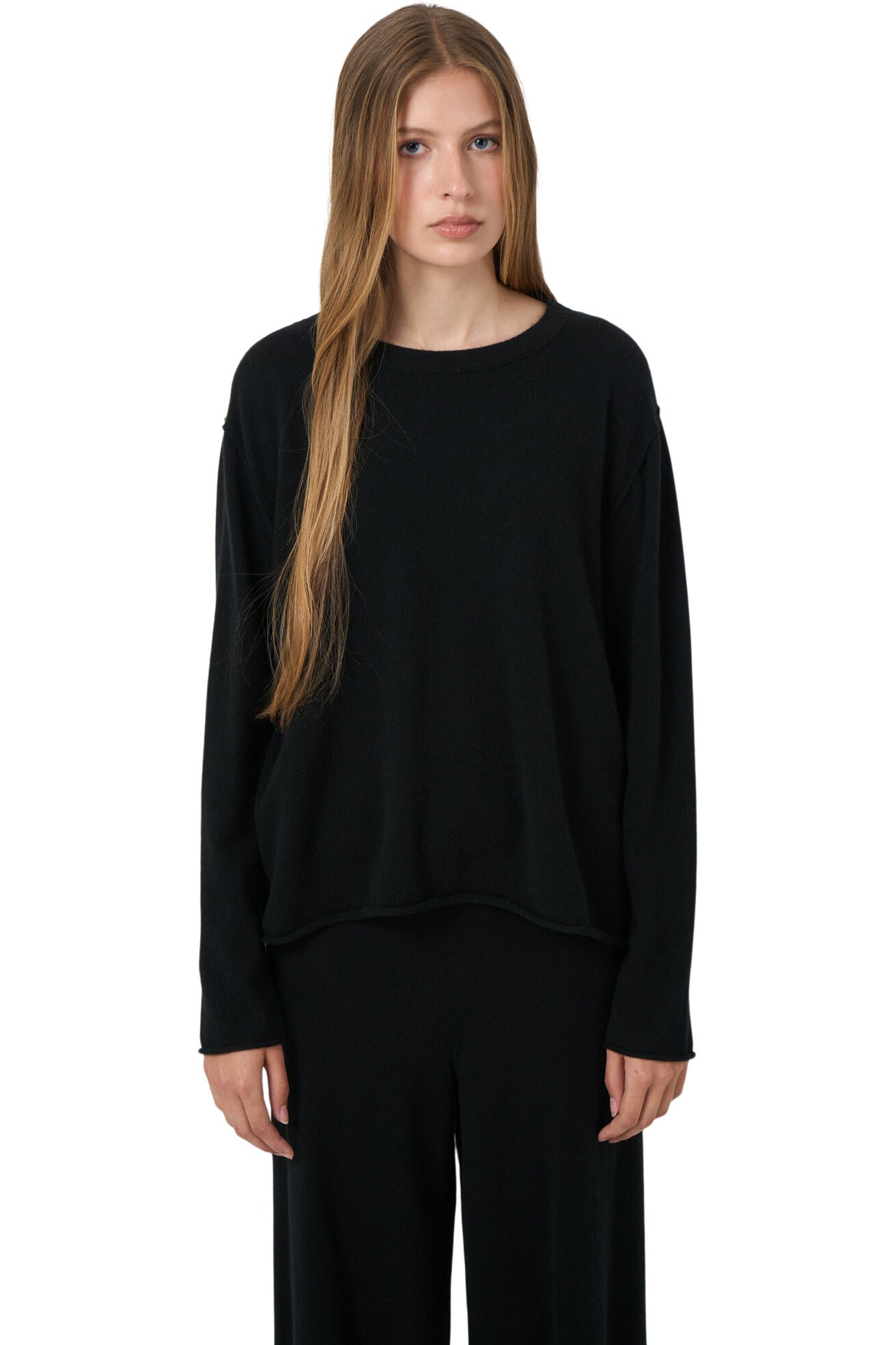 Repeat Cashmere Fine-Knit Organic Cashmere Sweater with Side Slits