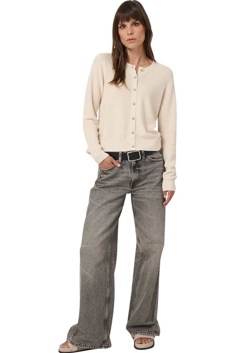 Repeat Cashmere Fine Knit Rib Cardigan