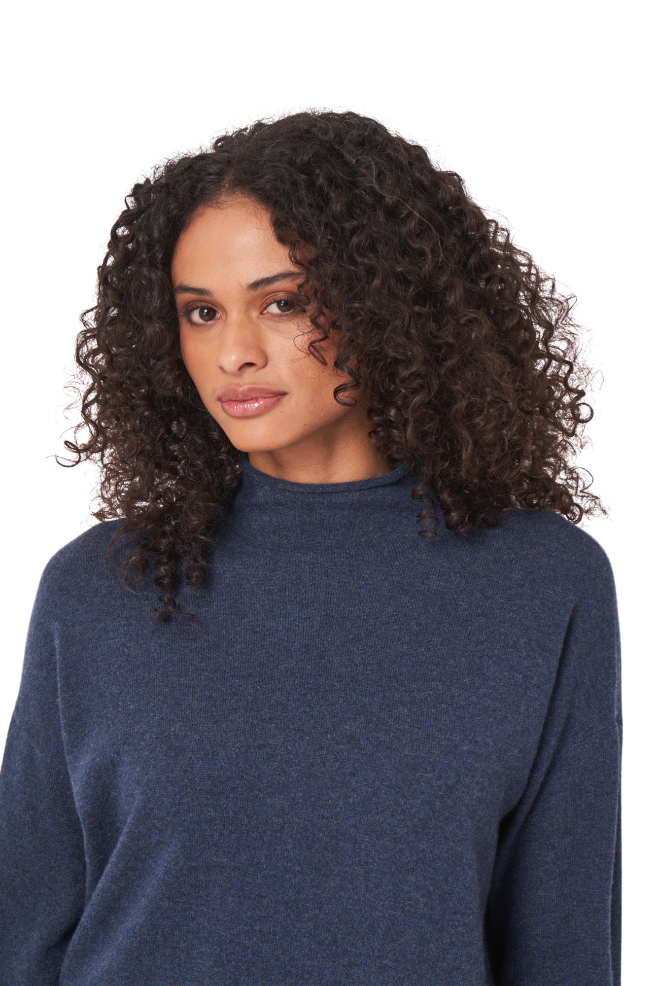 Repeat Cashmere High Crewneck Sweater in Night