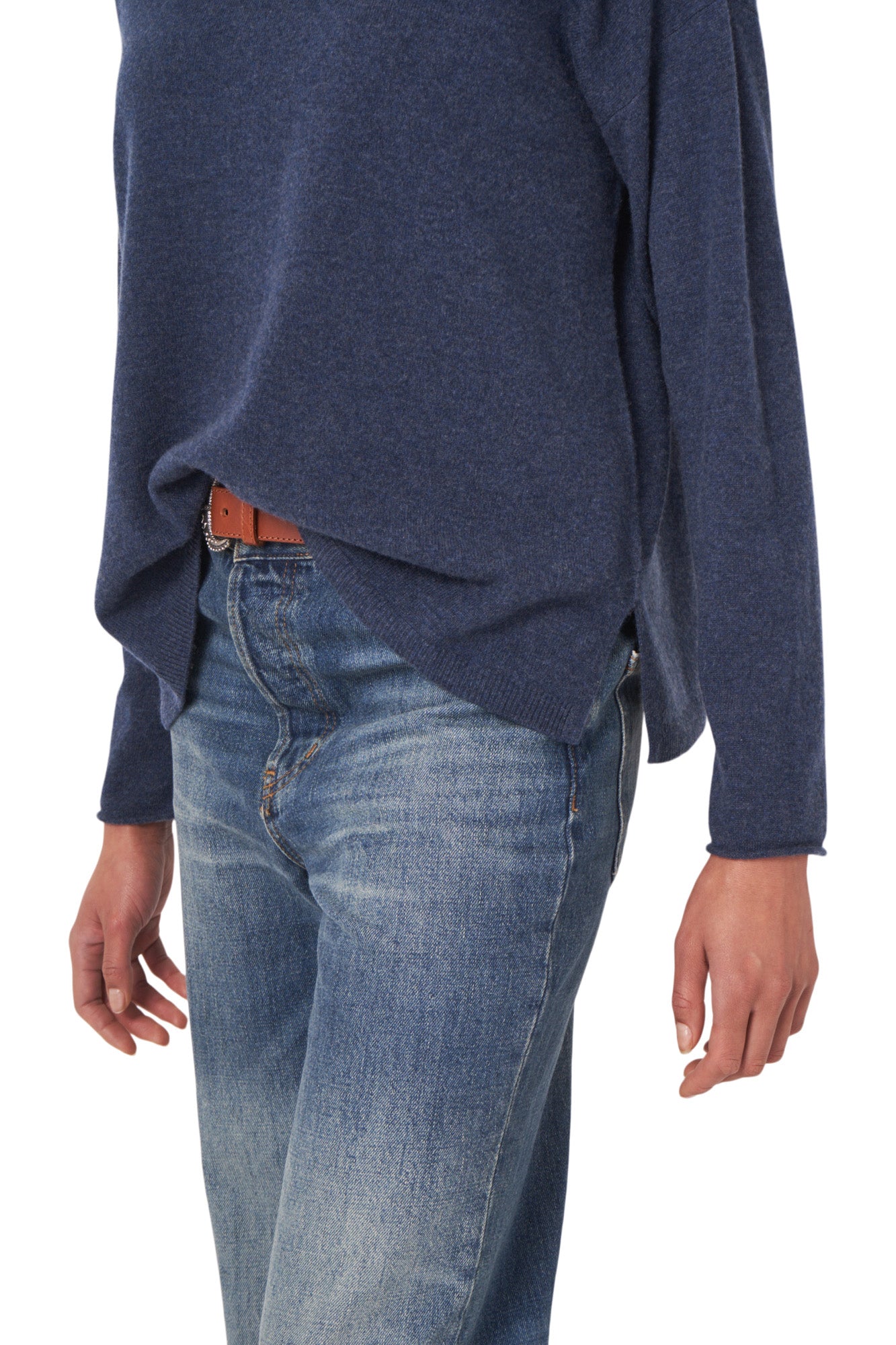 Repeat Cashmere High Crewneck Sweater in Night