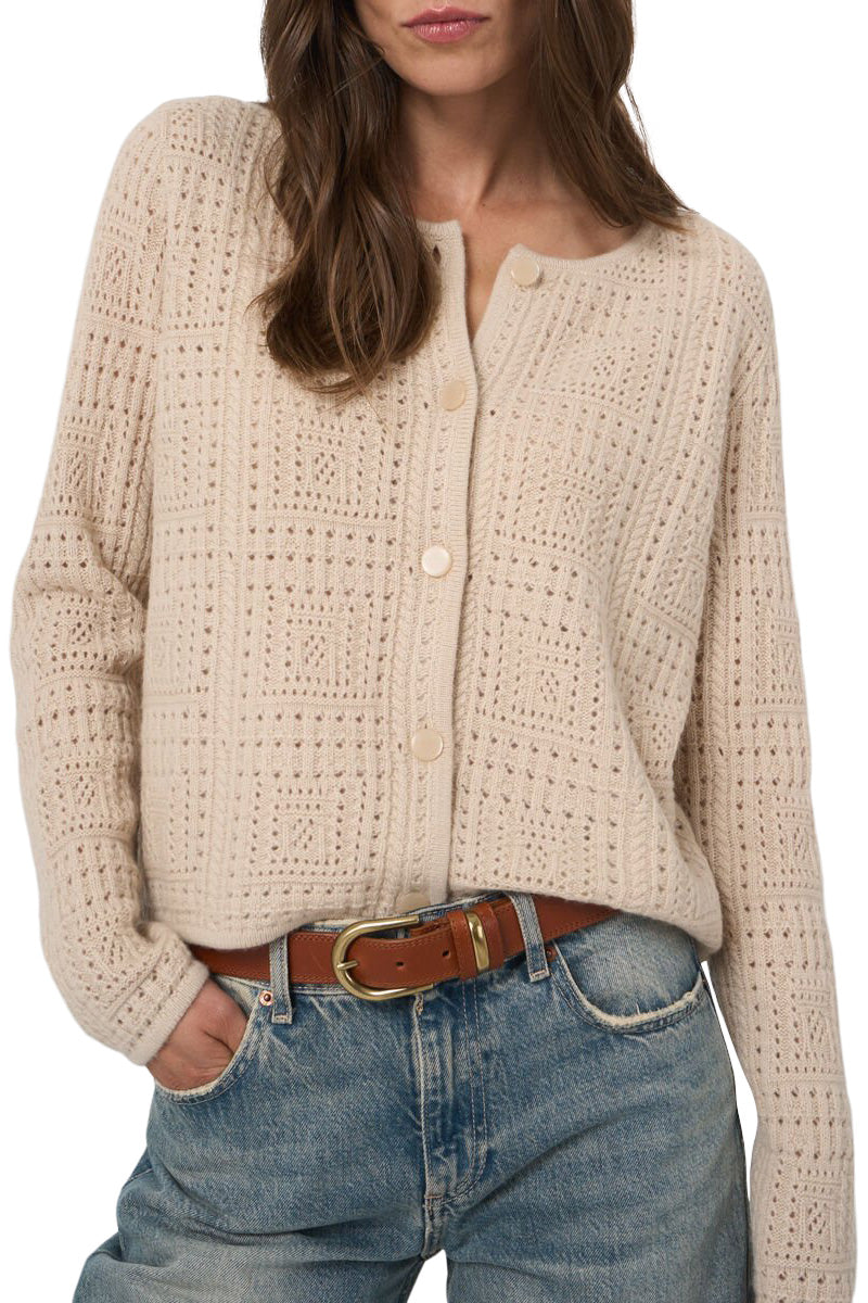 Repeat Cashmere Organic Cashmere Ajour Cardigan
in Natural