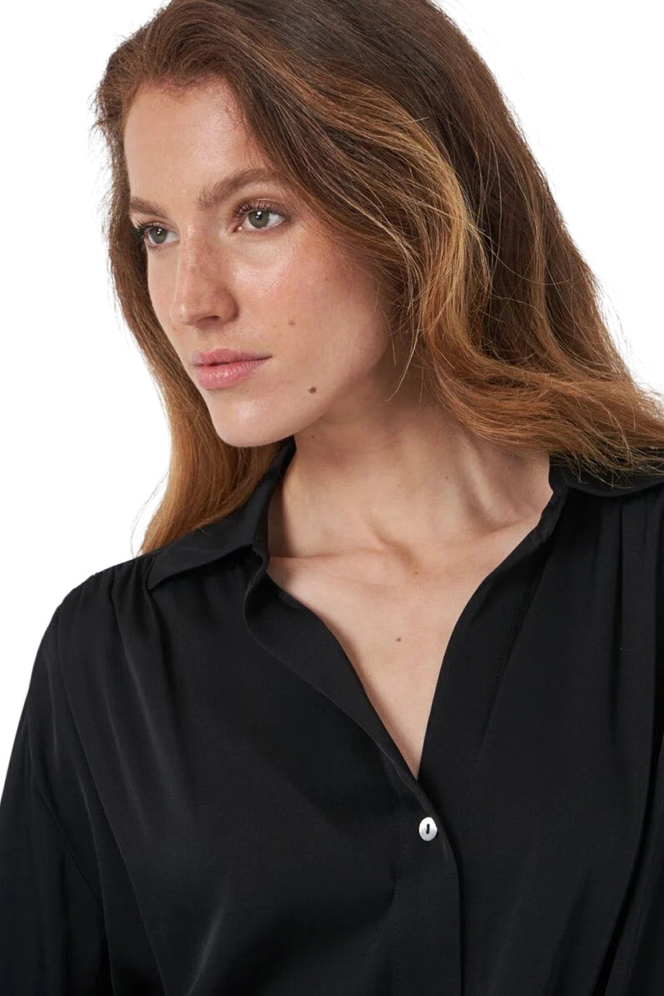 Repeat Cashmere Silk Blouse in Black