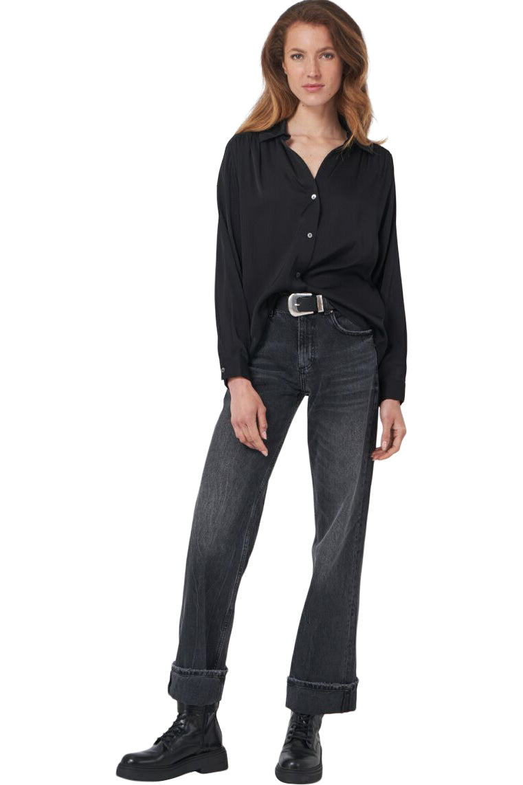 Repeat Cashmere Silk Blouse in Black