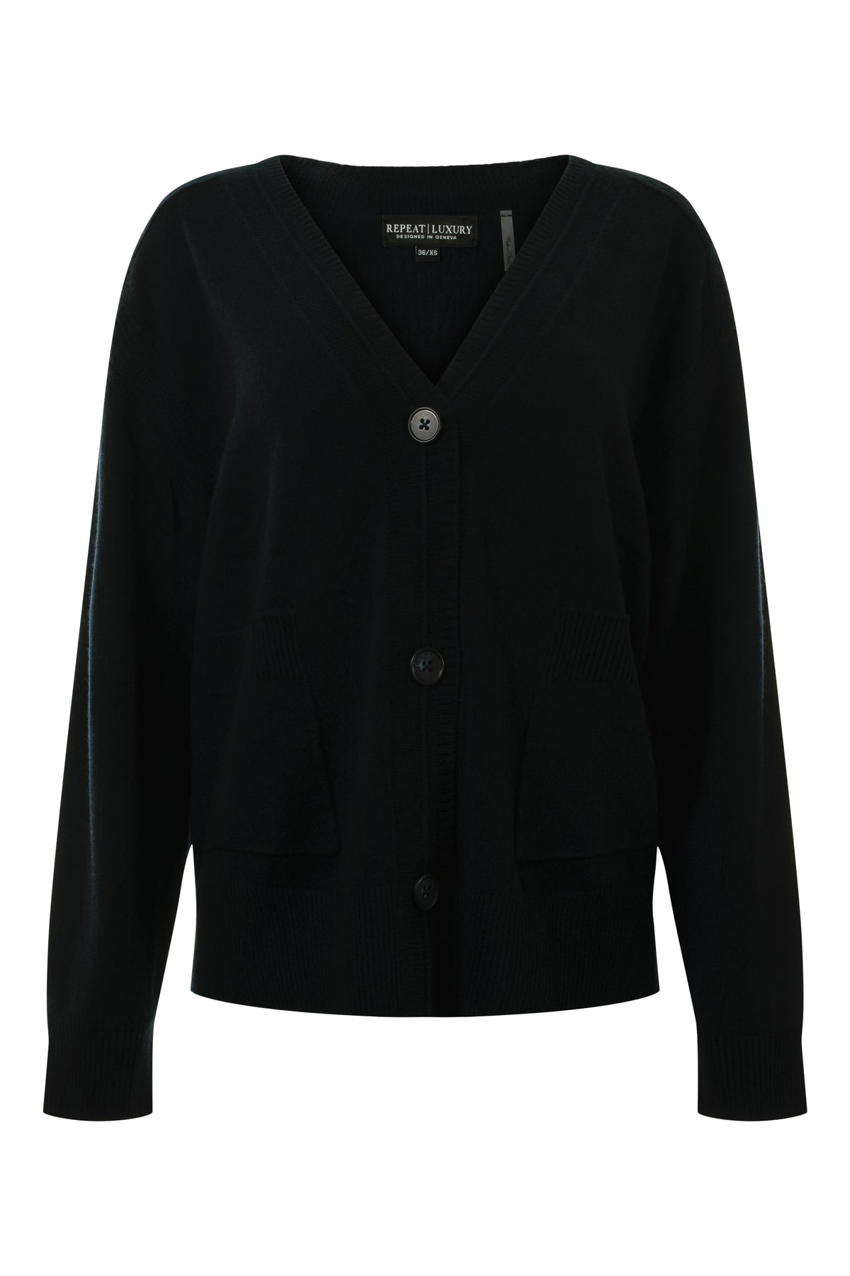 Repeat Cashmere V-neck Cardigan in Navy