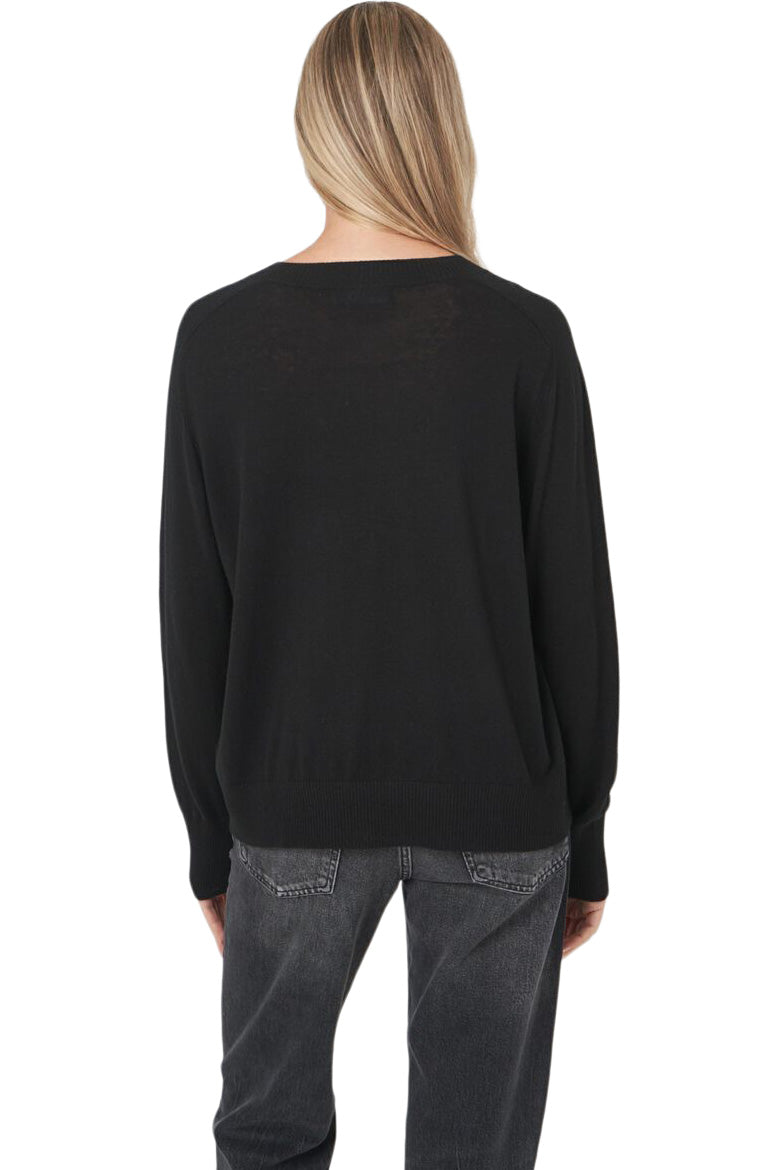 Repeat Cashmere Wide Cut Long Sleeve Sweater in Black