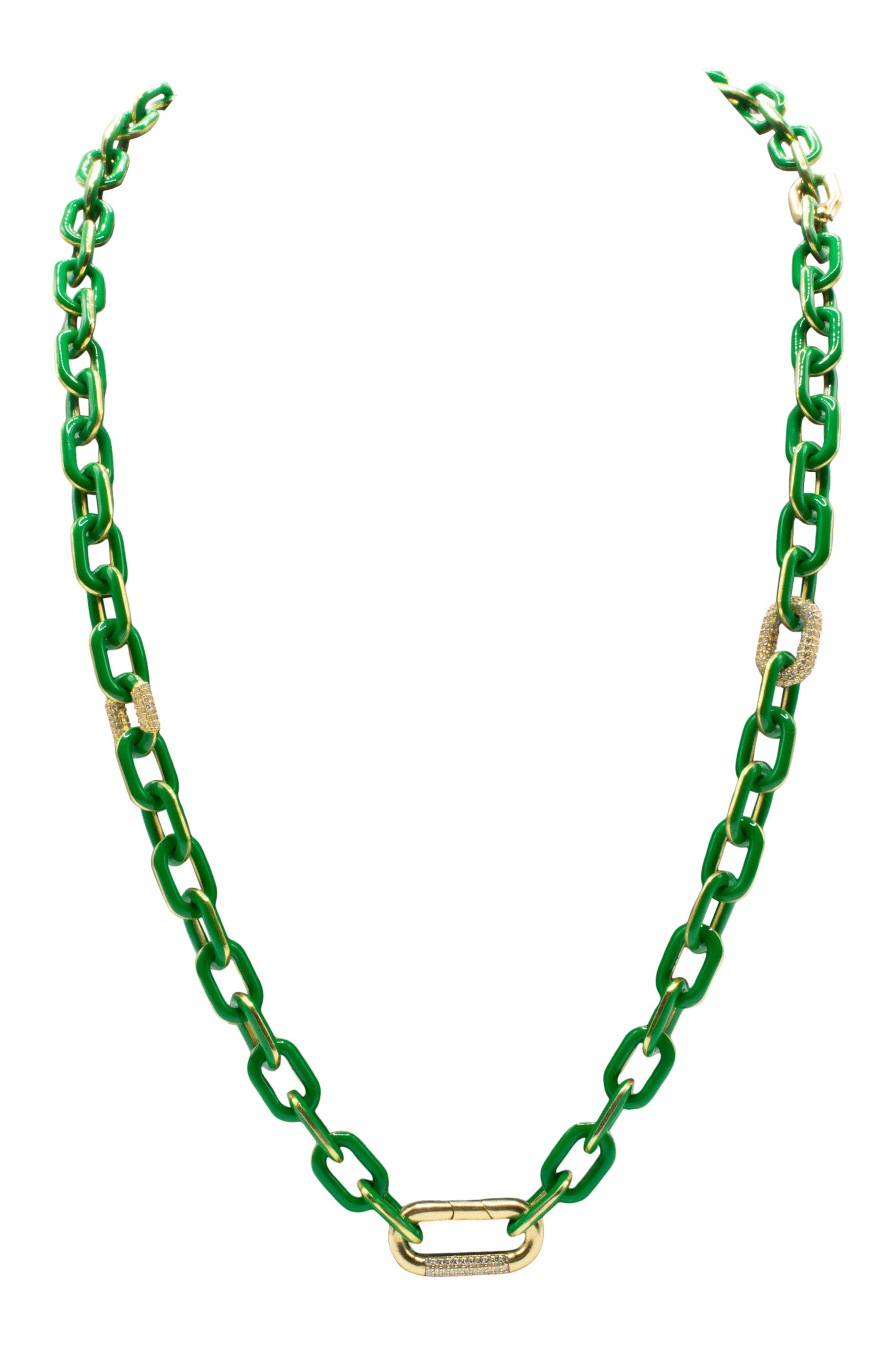 Royal Nomad Open Link Enamel Chain in Green
