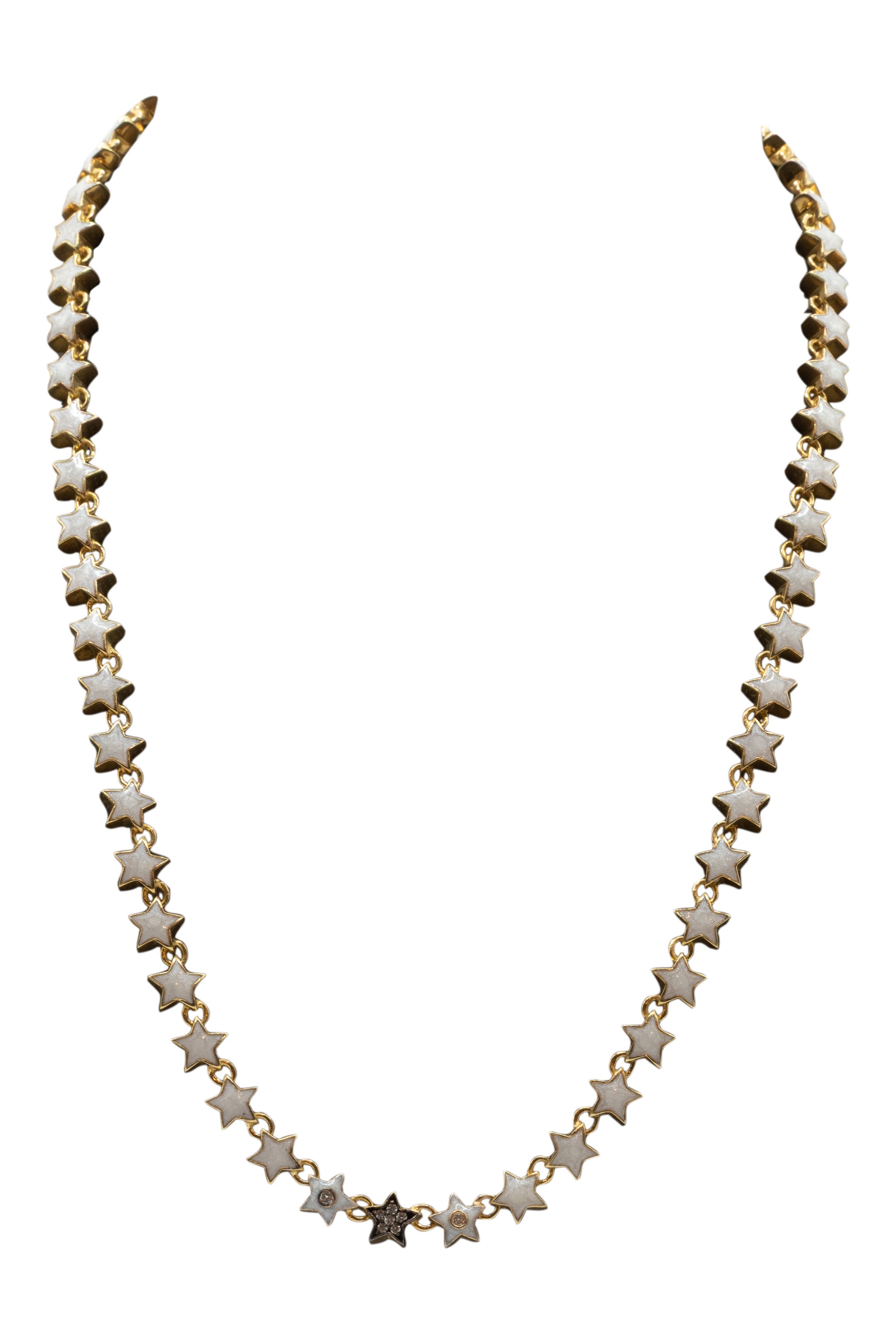 Royal Nomad Jewelry Astra Necklace in White - Bronze