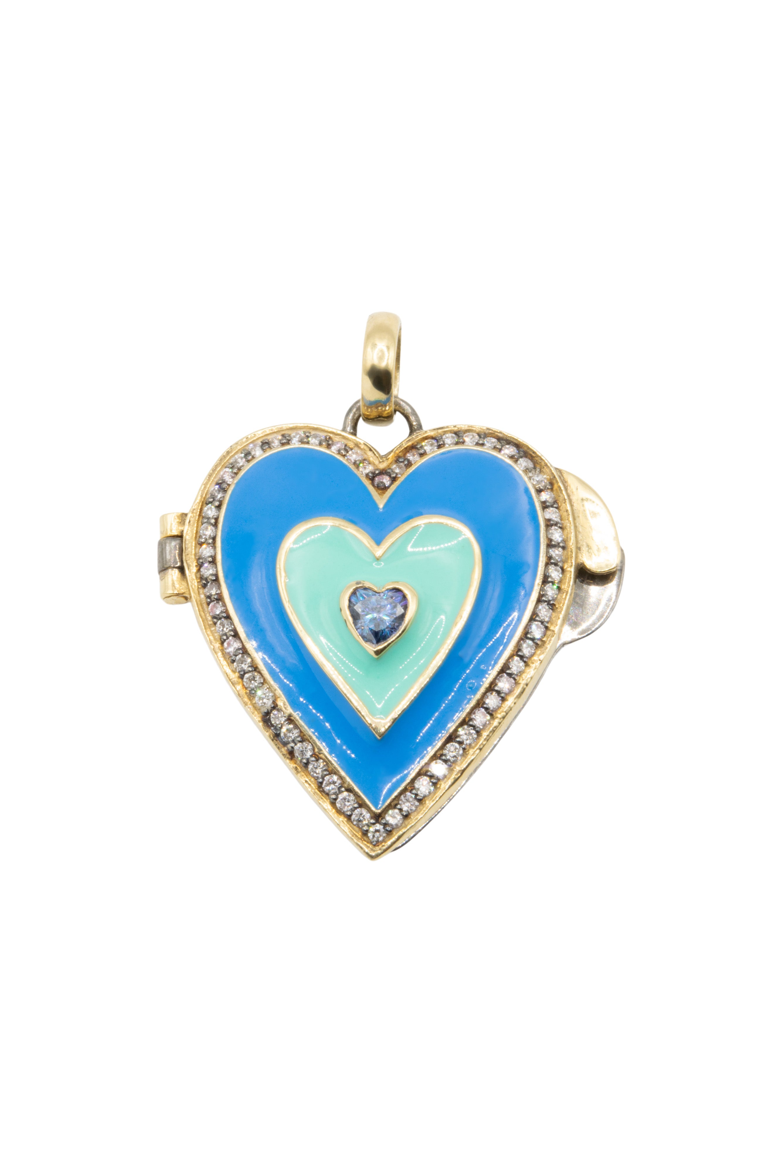 Royal Nomad Heart Locket in Blue Multi