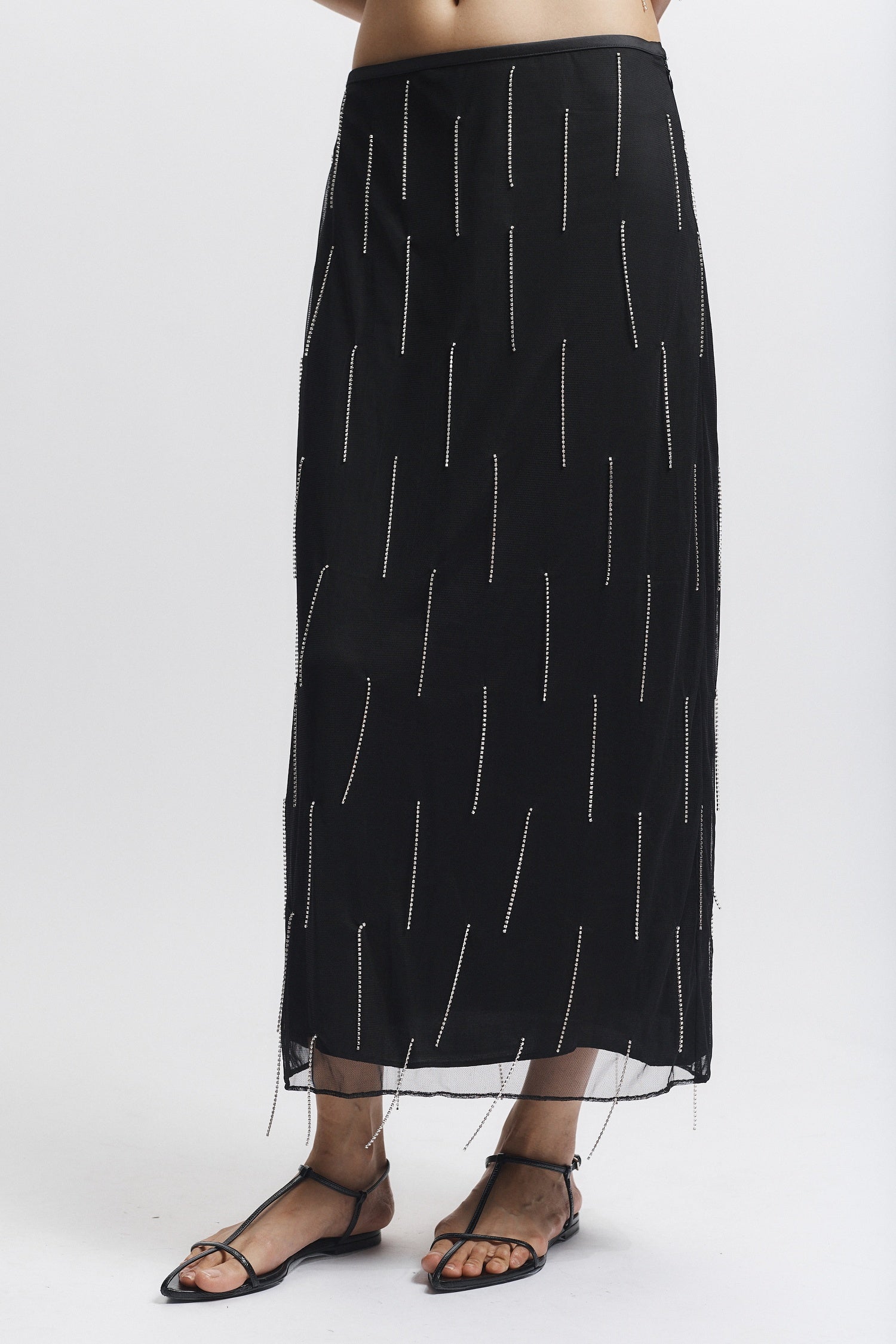 Saint Art Billie Fringe Skirt in Black