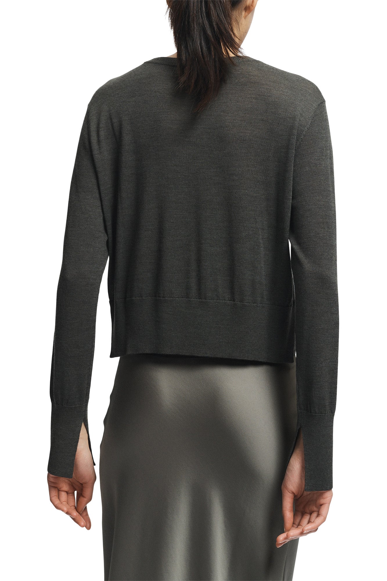 Saint Art Elodie Layered Crewneck Knit in Olive