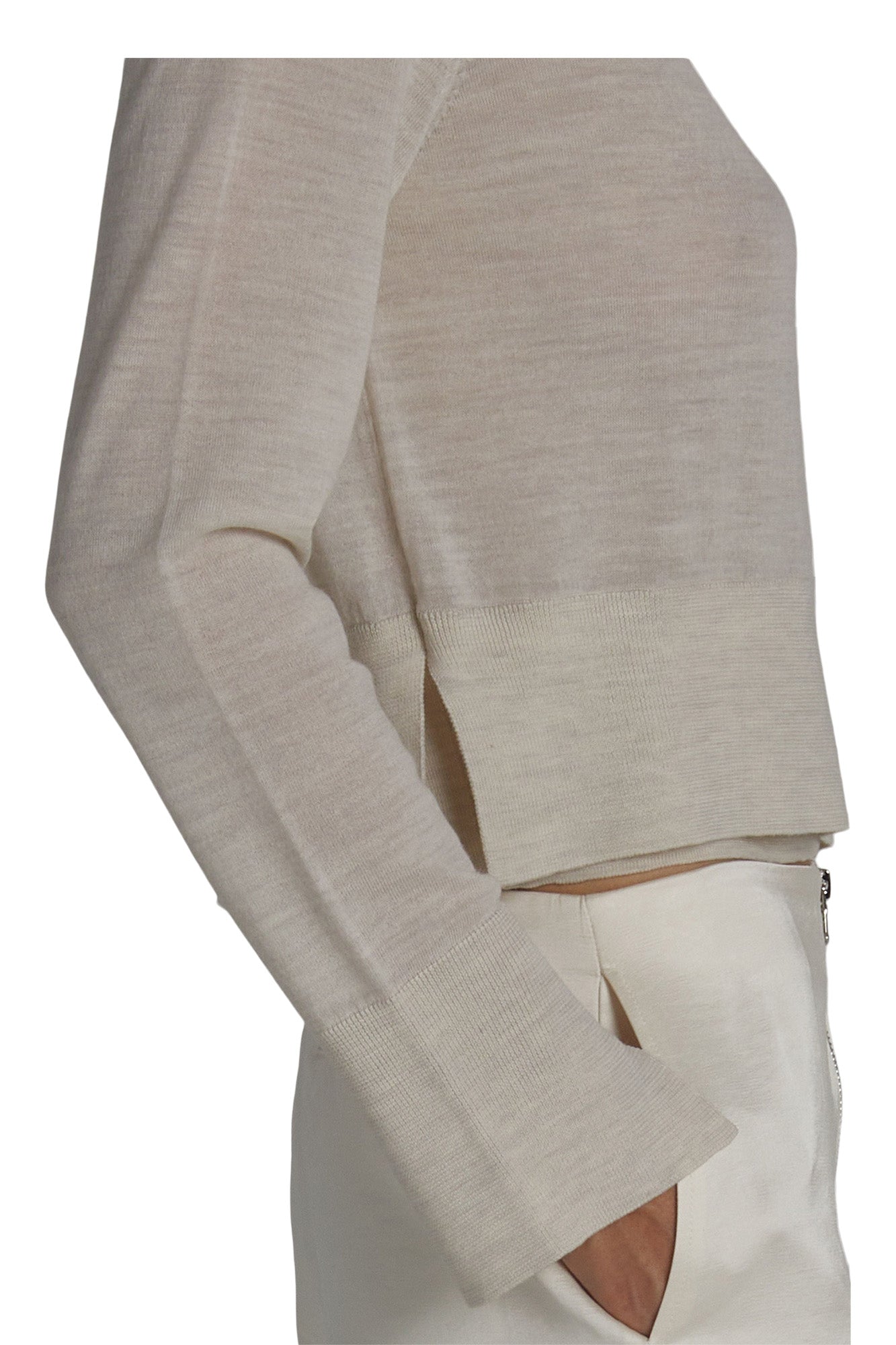 Saint Art Elodie Layered Crewneck Sweater in Ivory