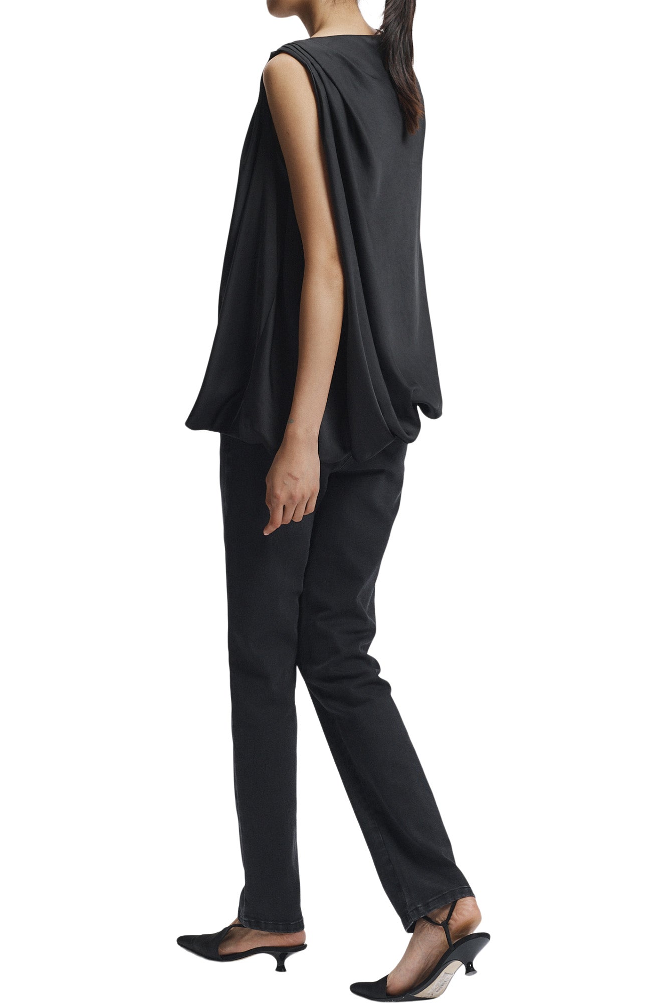 Saint Art Hendrik Draped Blouse in Black