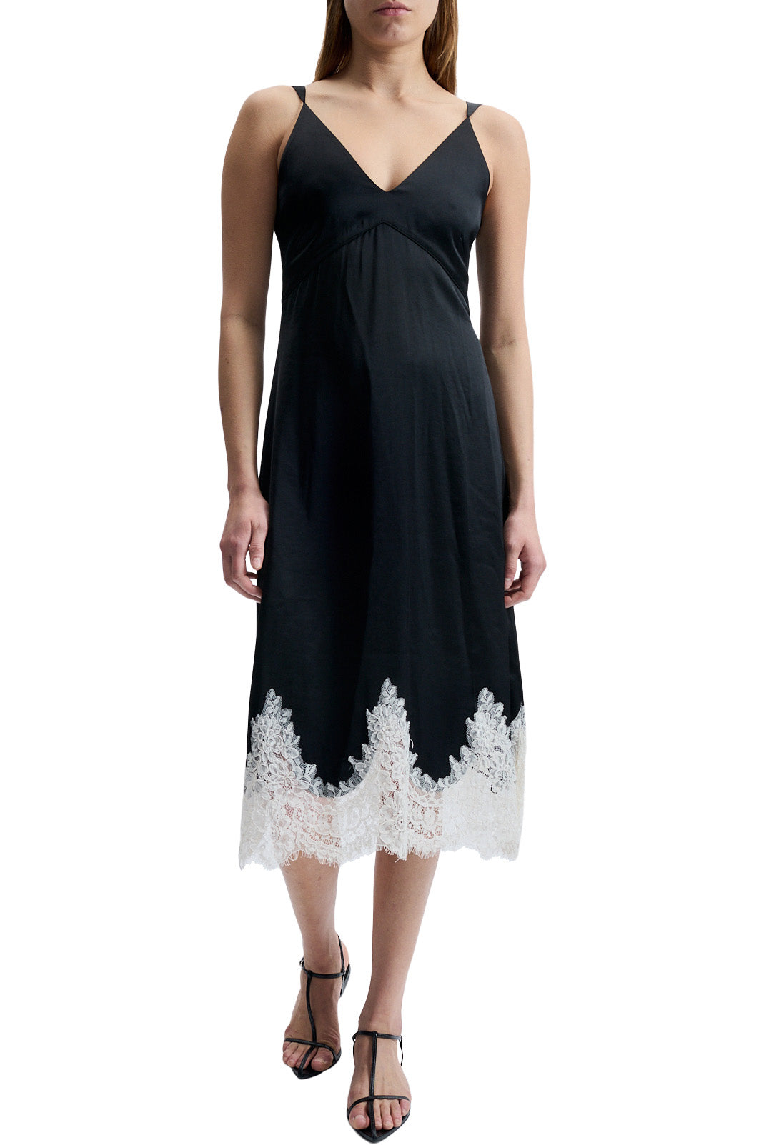 Saint Art Luna Lace Trim Dress in Black