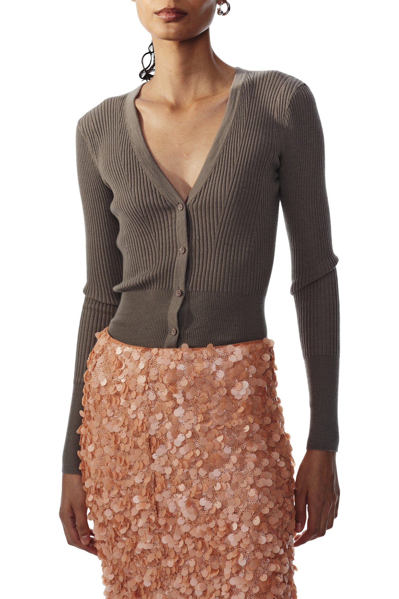 Saint Art Nate Sequin Skirt in Apricot