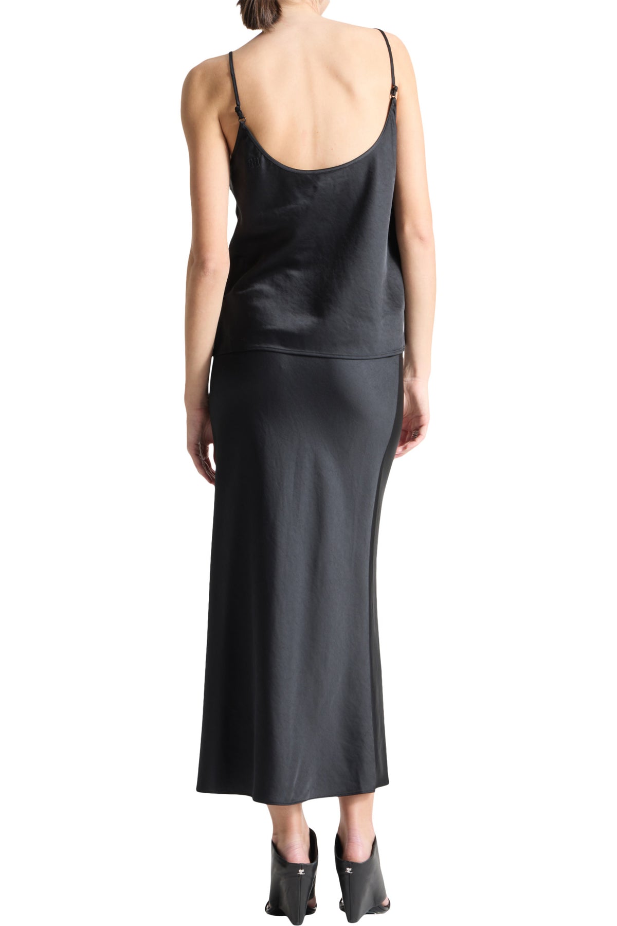 Saint Art Talia Charmeuse Maxi Skirt in Deep Forest