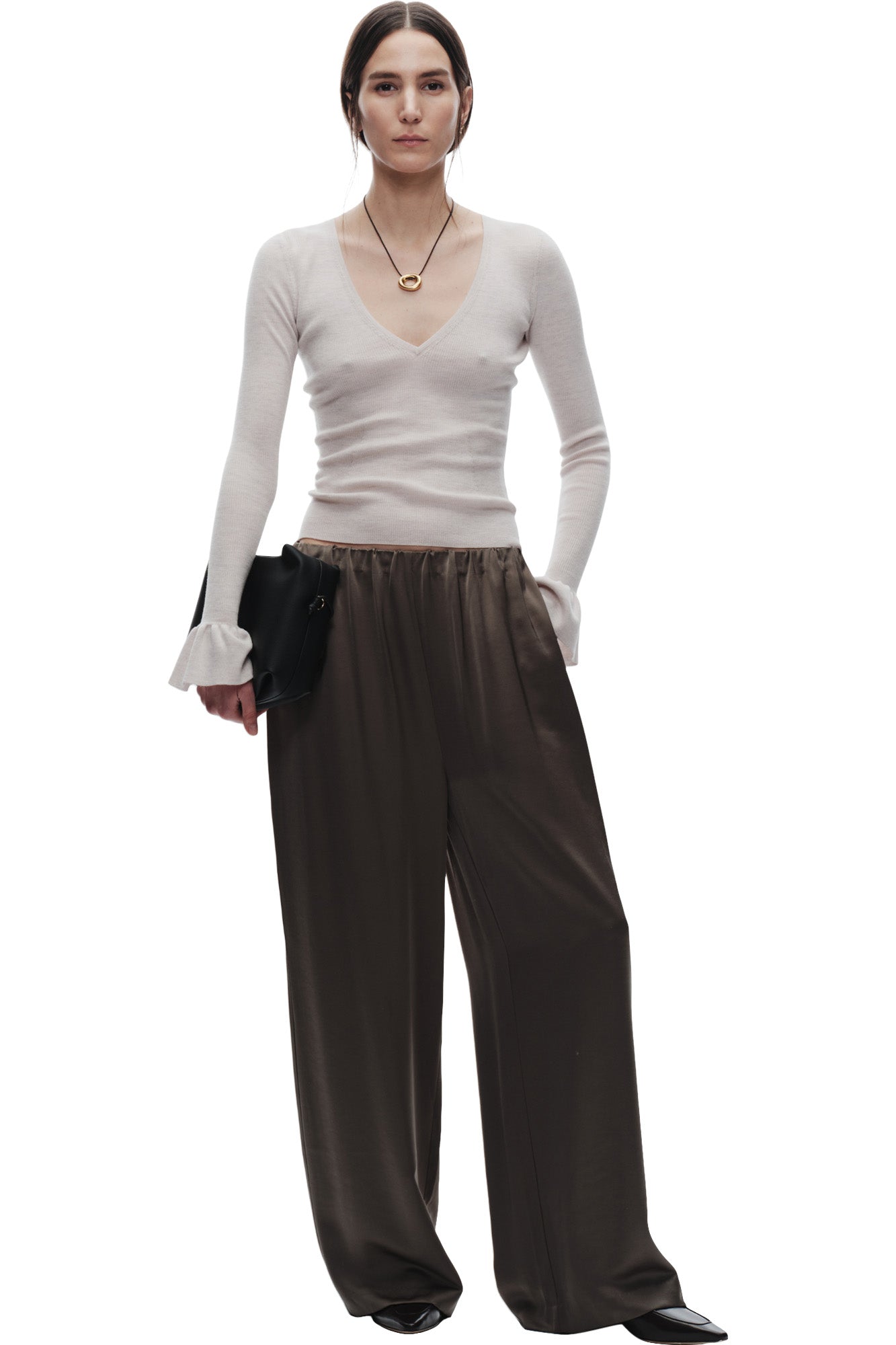 Saint Art Watson Ruffle Knit Sweater in Frost