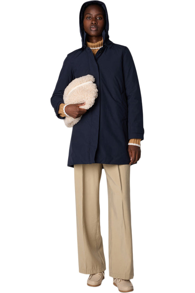 Save The Duck Embie Hooded Raincoat in Blue Black