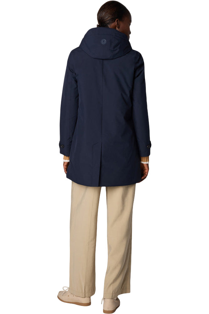 Save The Duck Embie Hooded Raincoat in Blue Black