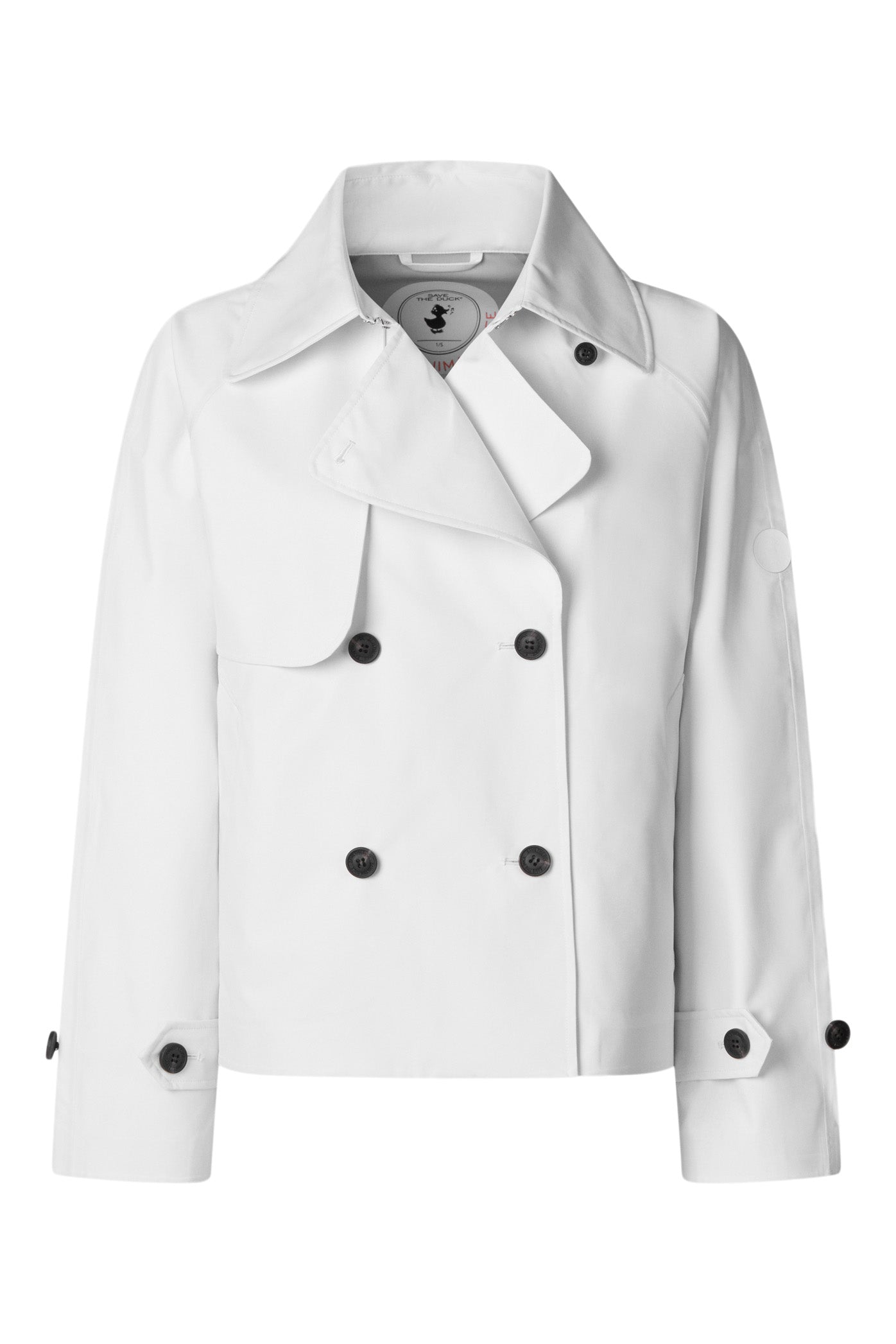 Save The Duck Garbo Short Trench Coat in White
