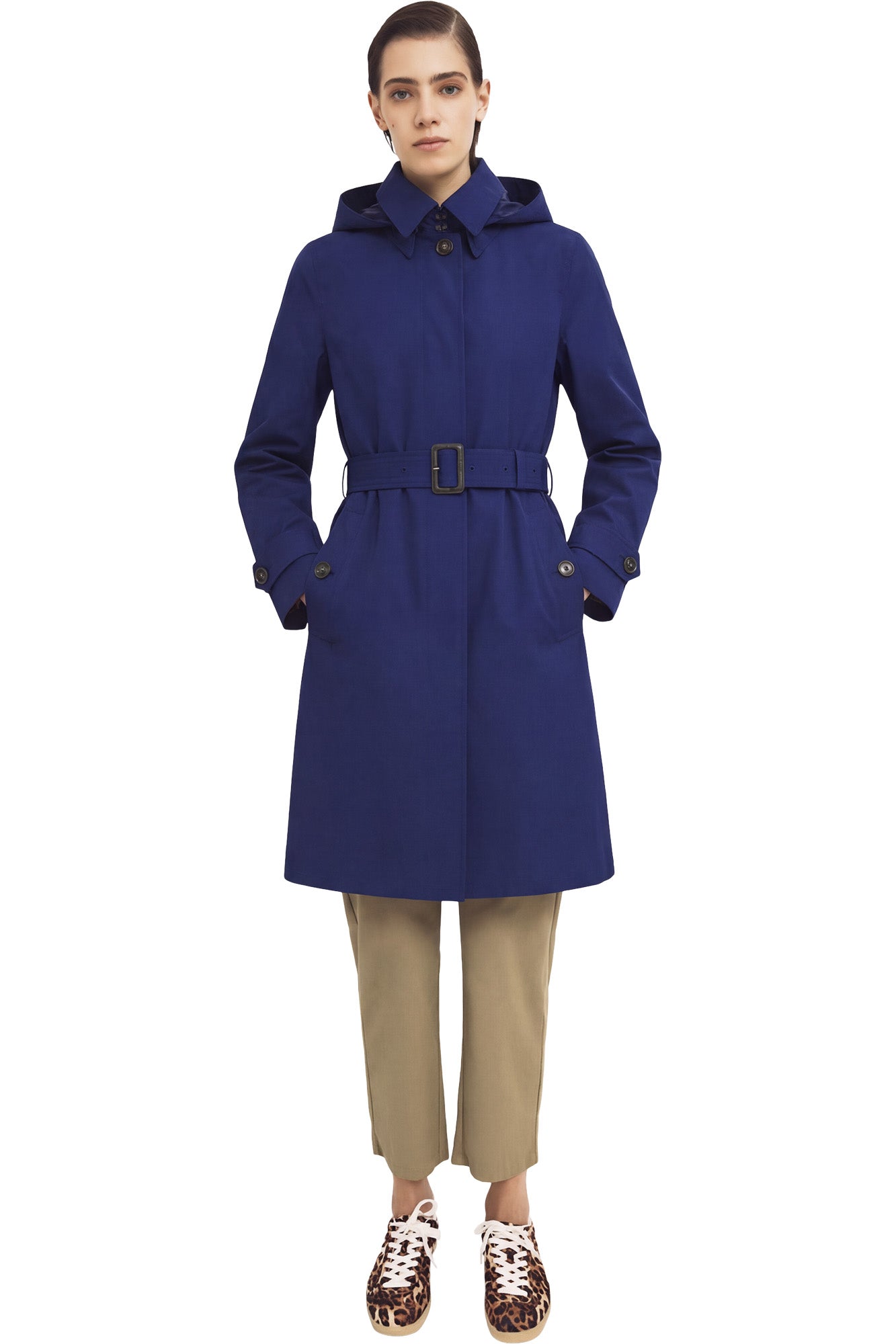 Save The Duck Jackie Trench Coat in Indigo