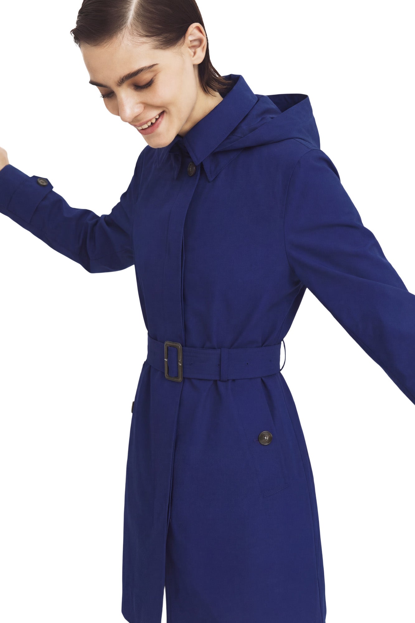 Save The Duck Jackie Trench Coat in Indigo