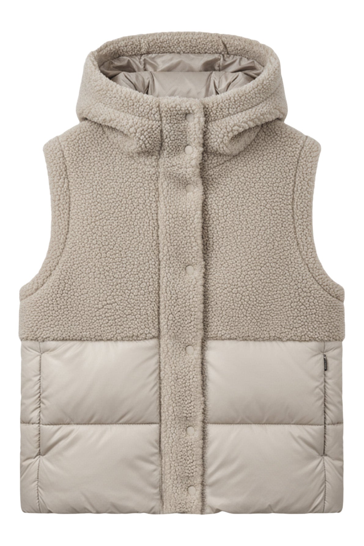 Save The Duck Lucinda Sherpa Vest in Rainy Beige