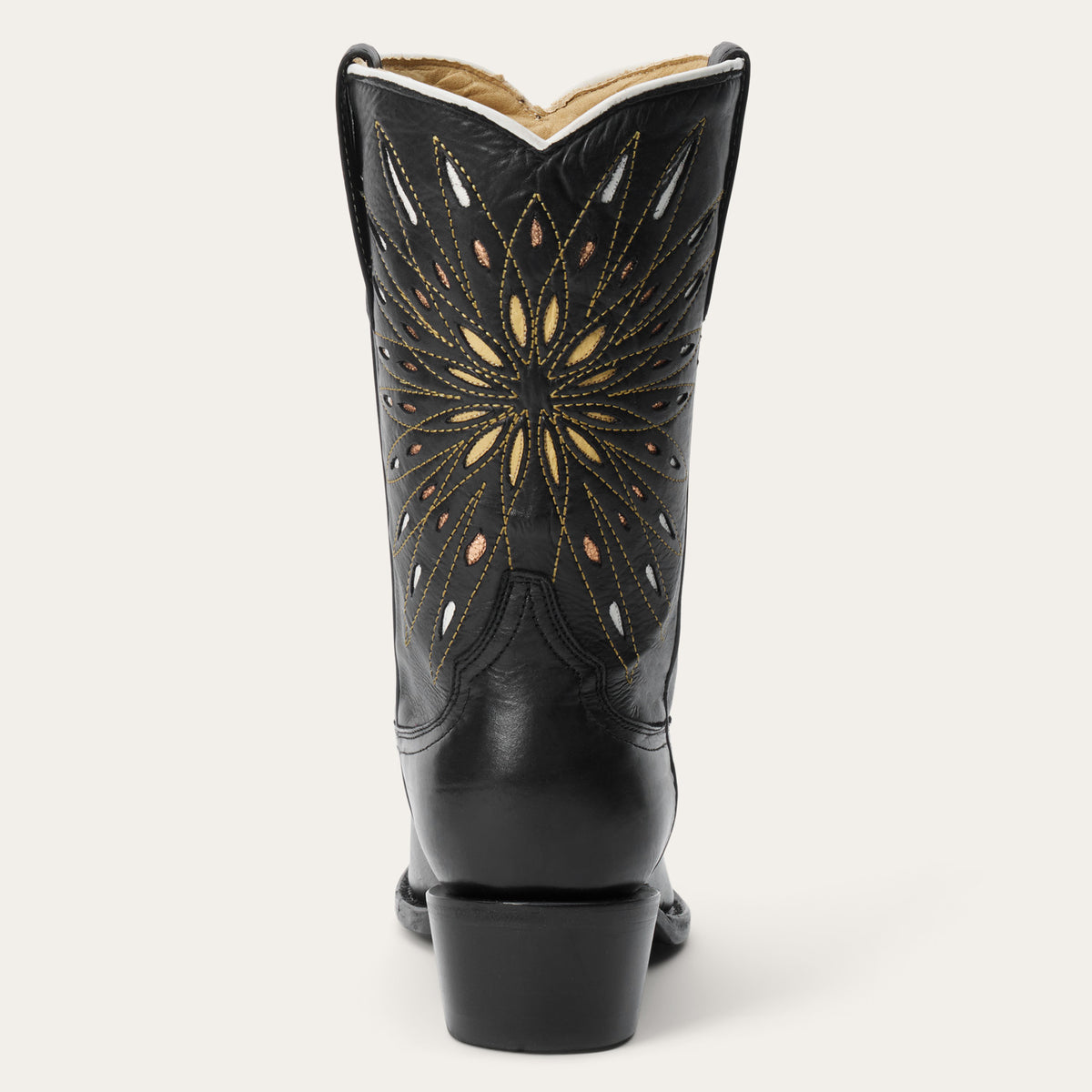 The Great x Stetson The Southwest Cowboy Boot In Black with Gold Sunburst