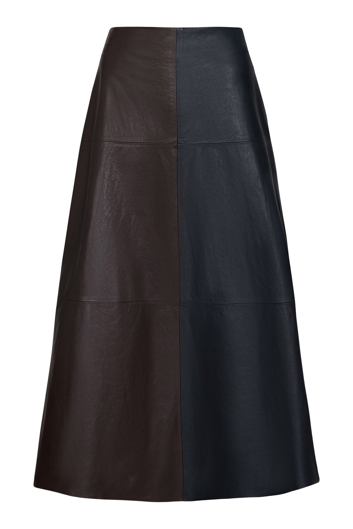 TWP A-Line Skirt with Cut Seams in Midnight - Dark Chocolate