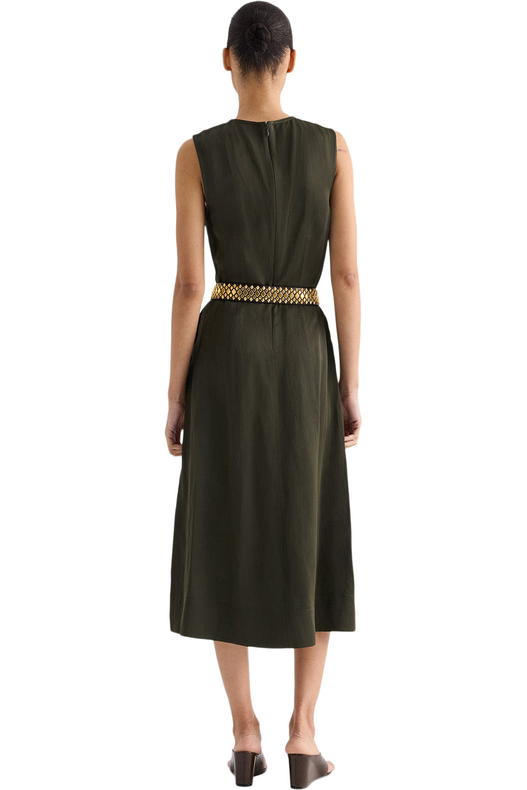 TWP Crewneck Dress with Darts in Rosin