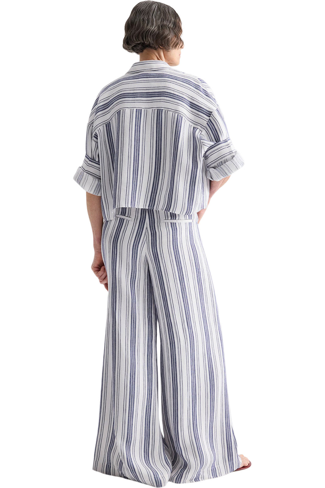TWP Demie Pant in Ivory-Navy