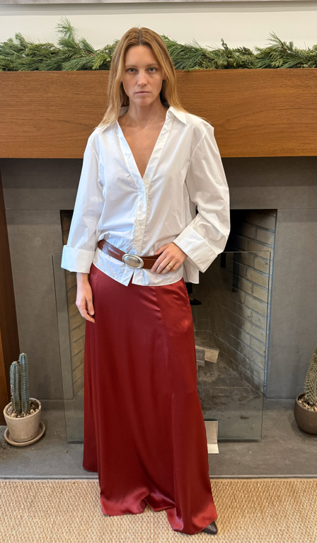 TWP Flowy Maxi Skirt
in Currant
