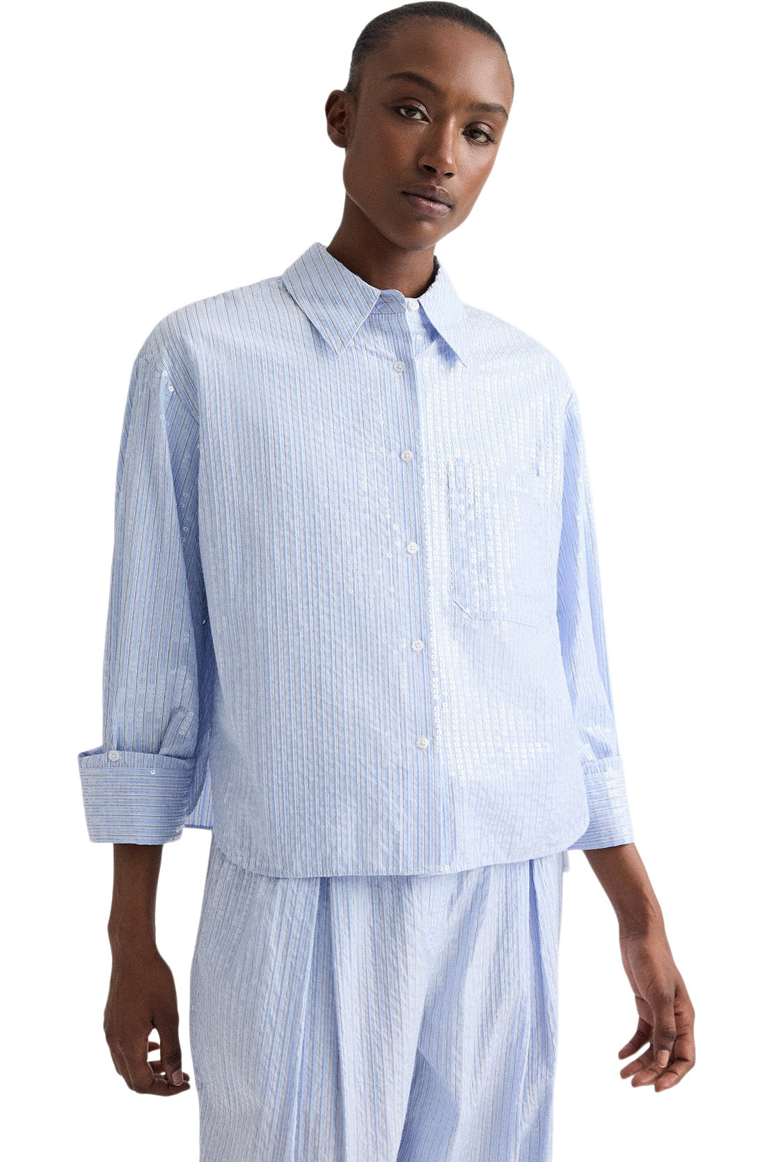 TWP J.D. Button Up in Blue-Midnight