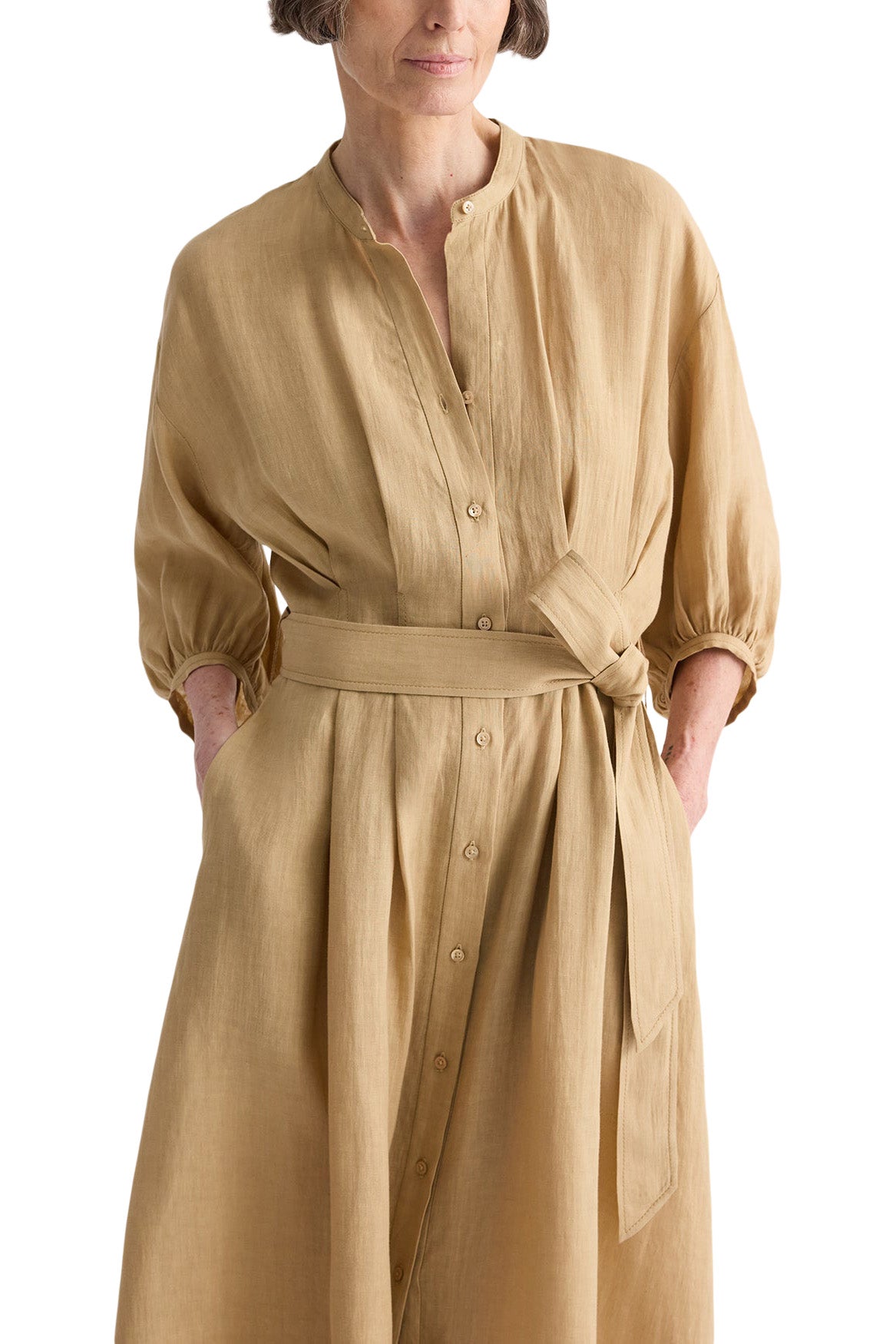 TWP Maxi Dress with 3/4 Poet Sleeve in Candied Ginger