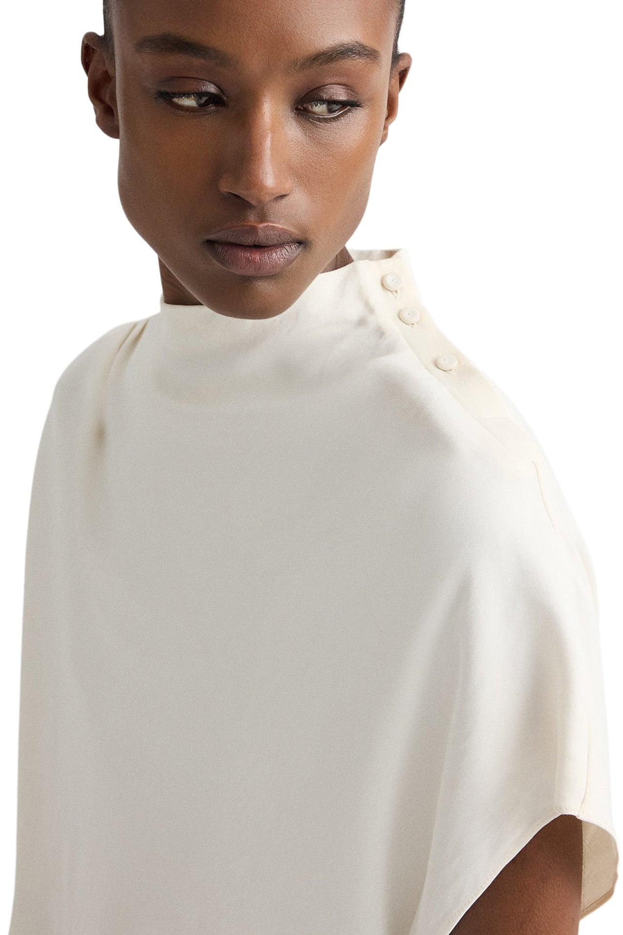 TWP Mockneck Tee in Bone