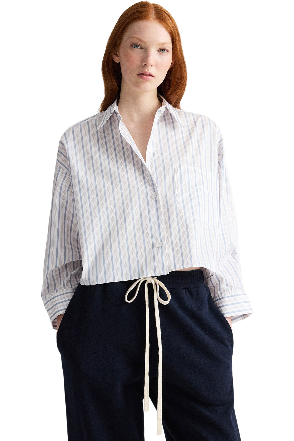 TWP Next Ex Shirt in White-Kentucky Blue