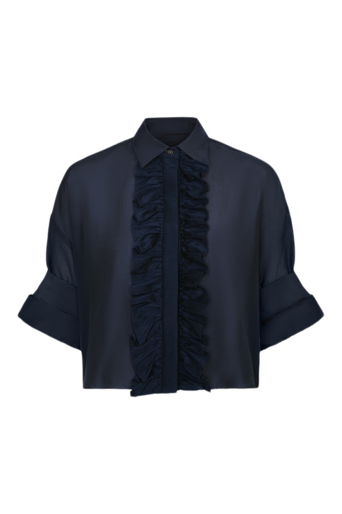 TWP Next Ex Shirt with Ruffle
in Midnight