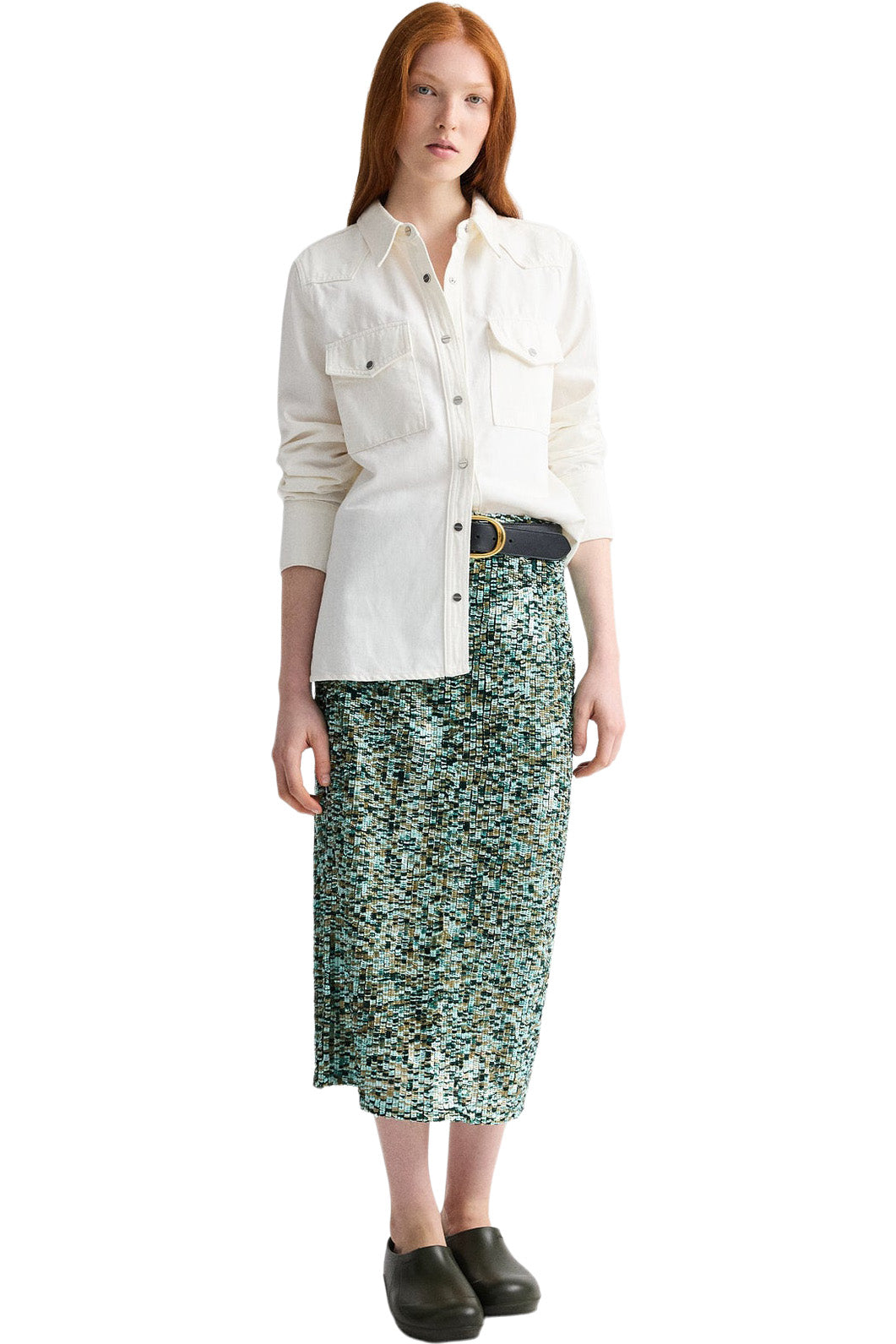 TWP Sylkie Skirt in Multi Darkest Spruce