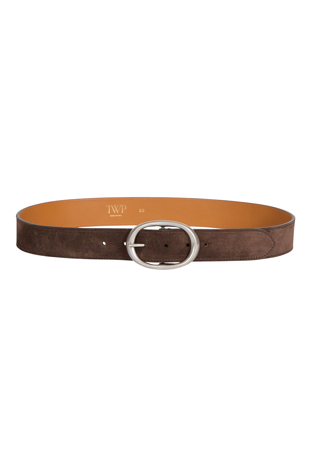 TWP Wide Belt in Cocoa / Antique Silver