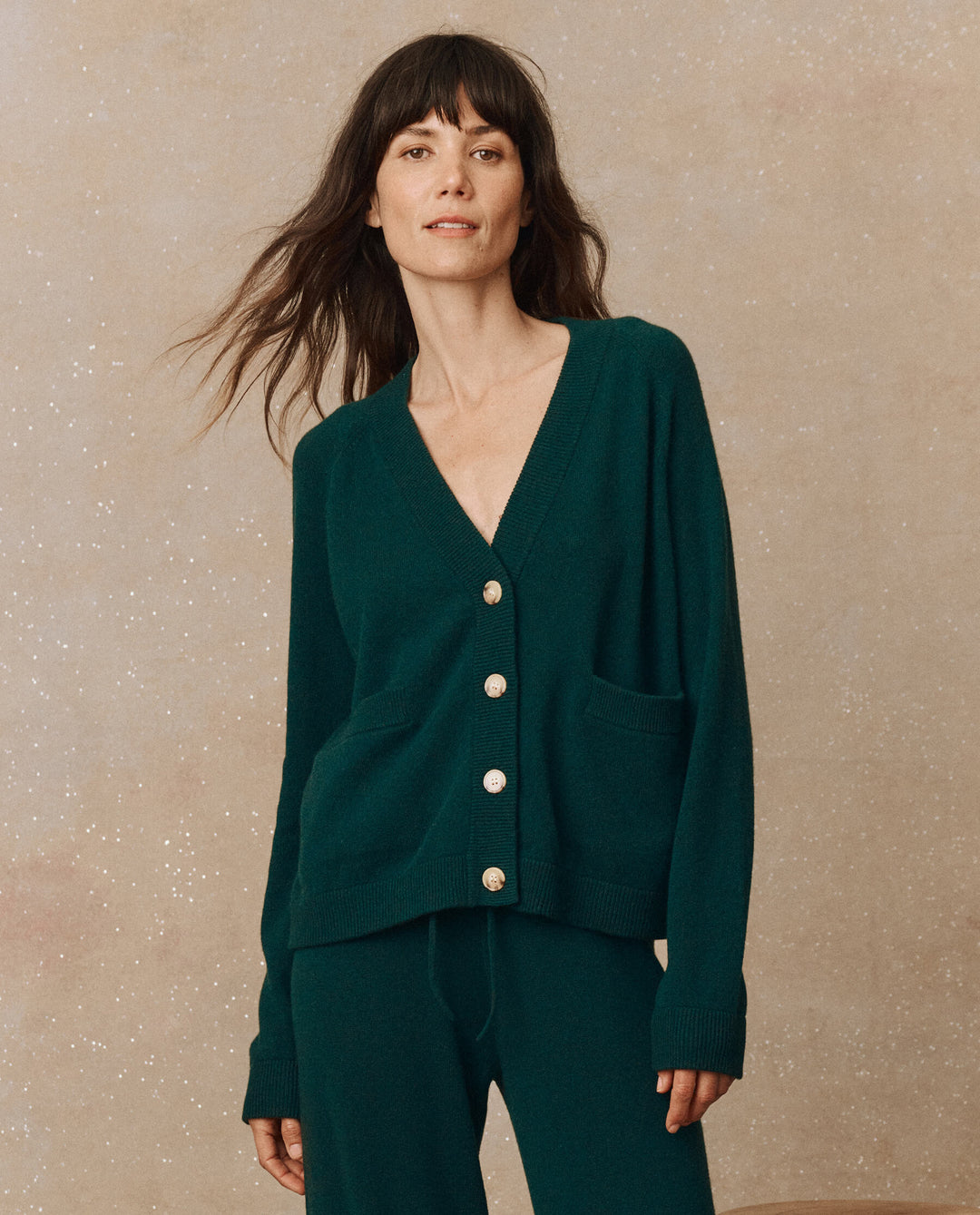 The Great Cashmere Varsity Cardigan in Alpine