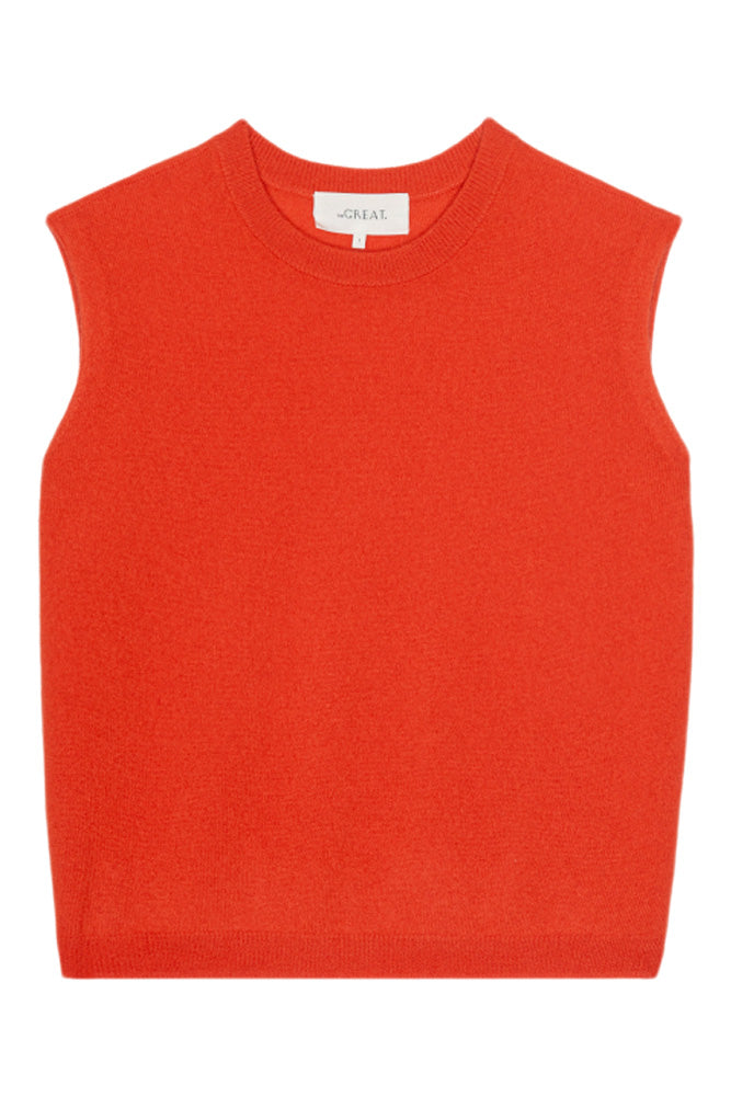 The Great Cashmere Vest in Hot Orange