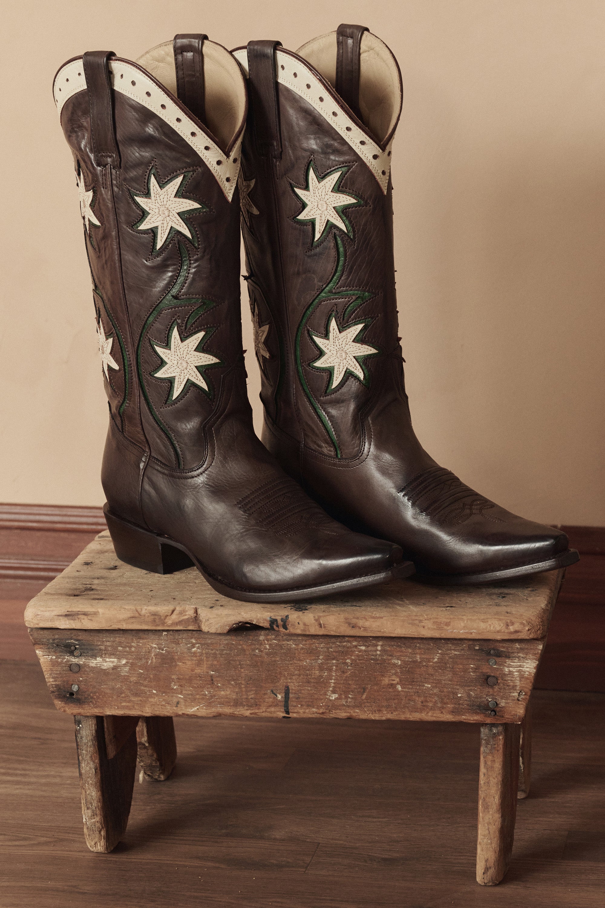 The Great x Stetson Cowboy Boots in Brown Floral