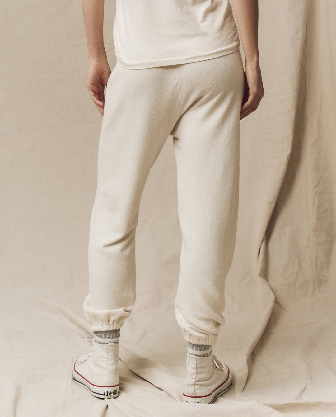 The Great Fleece Stadium Sweatpants in Washed White