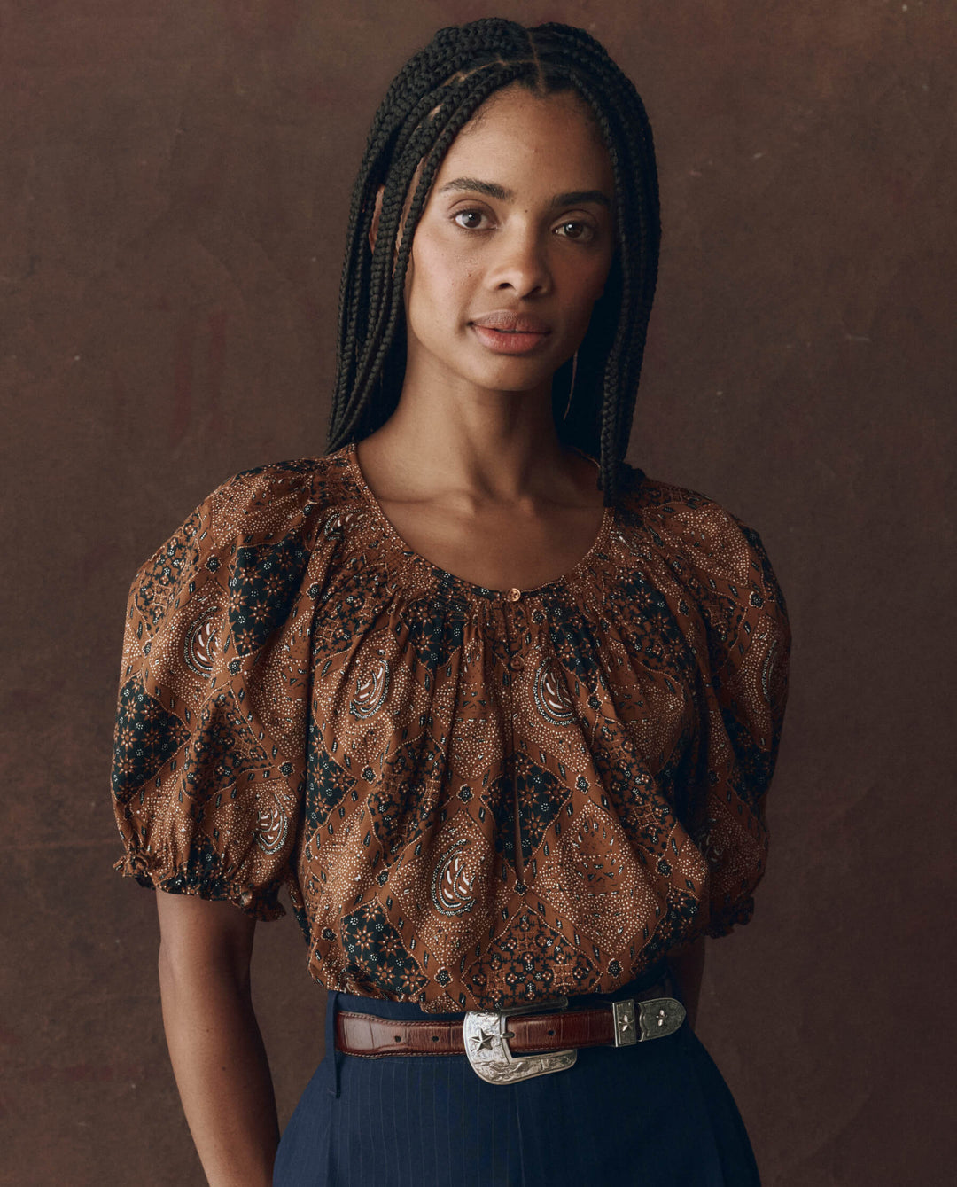 The Great Moorland Top in Geo Bandana Print