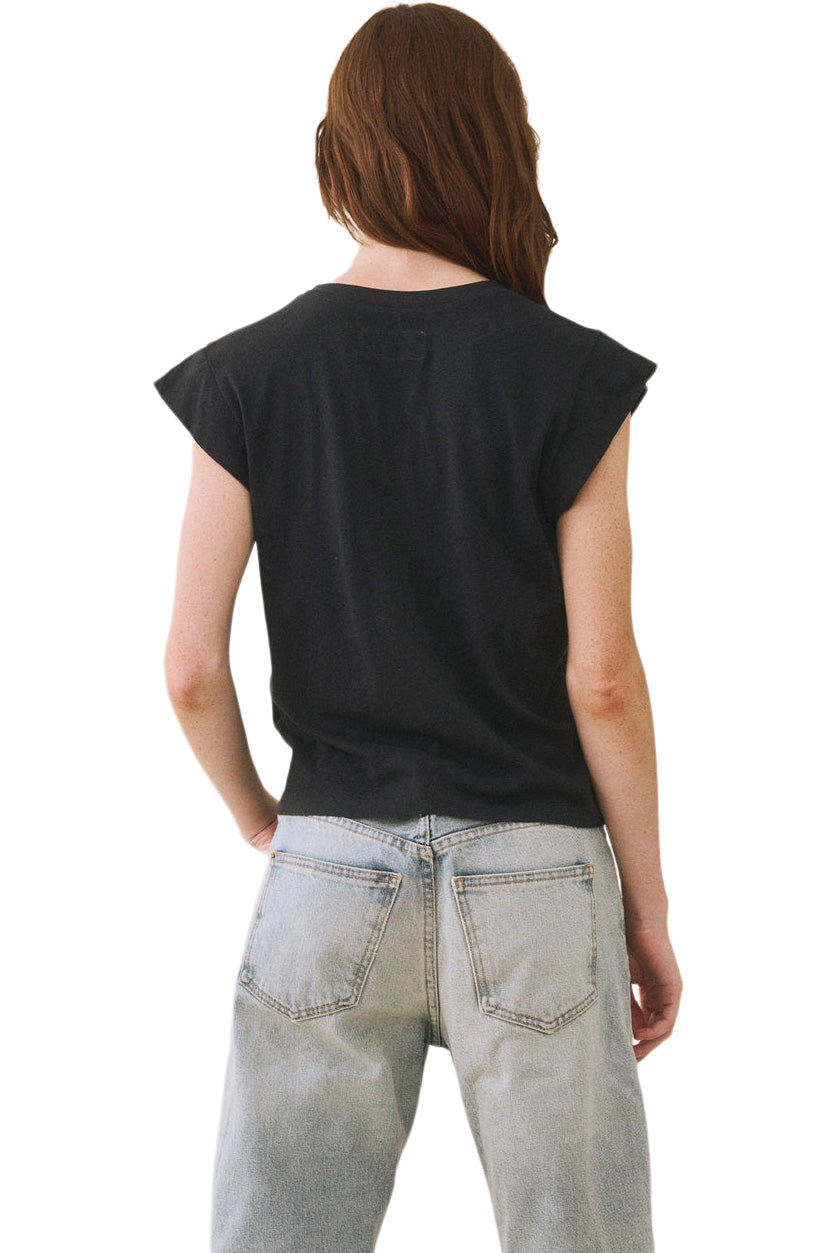 The Great Peak Shoulder Tee in Almost Black