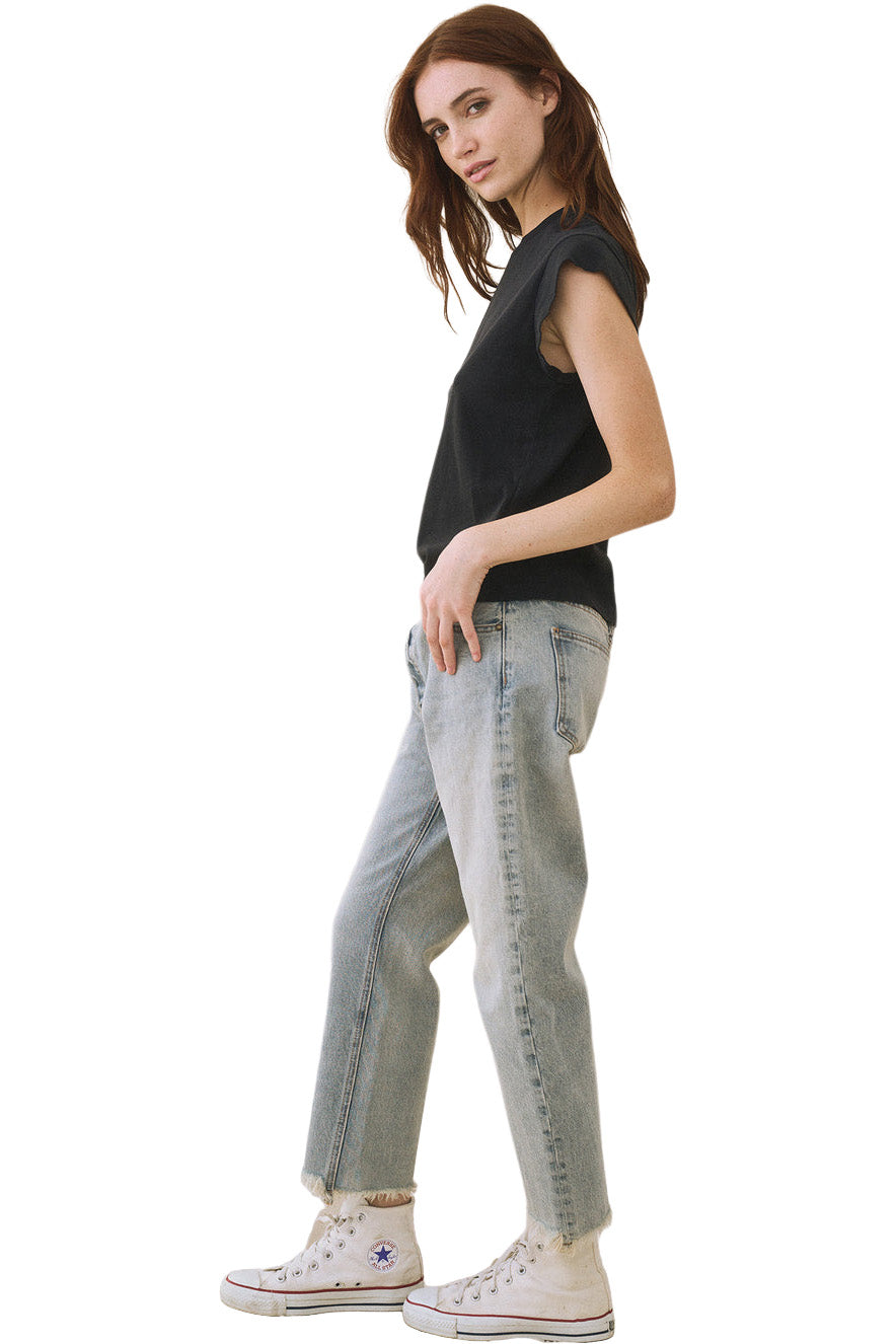 The Great Peak Shoulder Tee in Almost Black