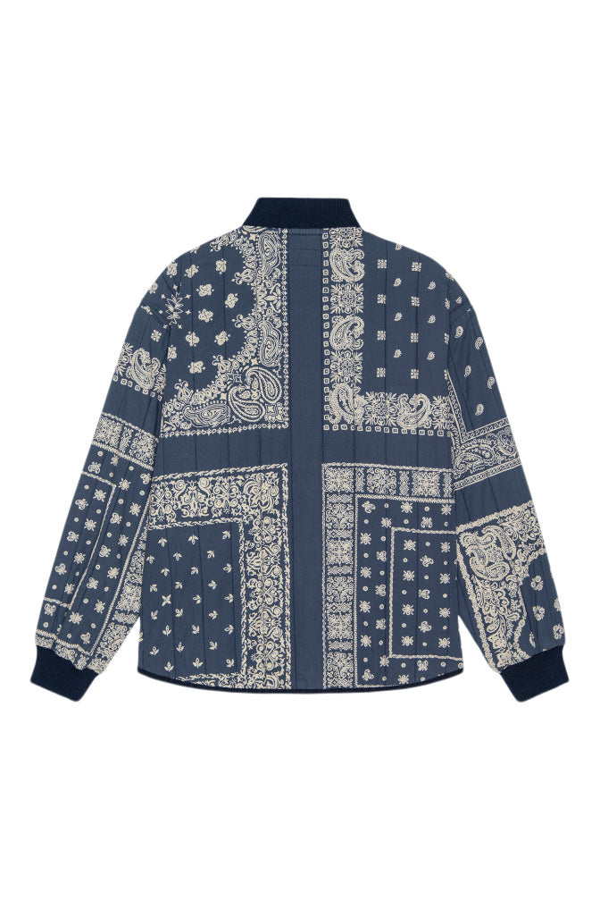 The Great Quilted Bomber in Navy Bandana Print
