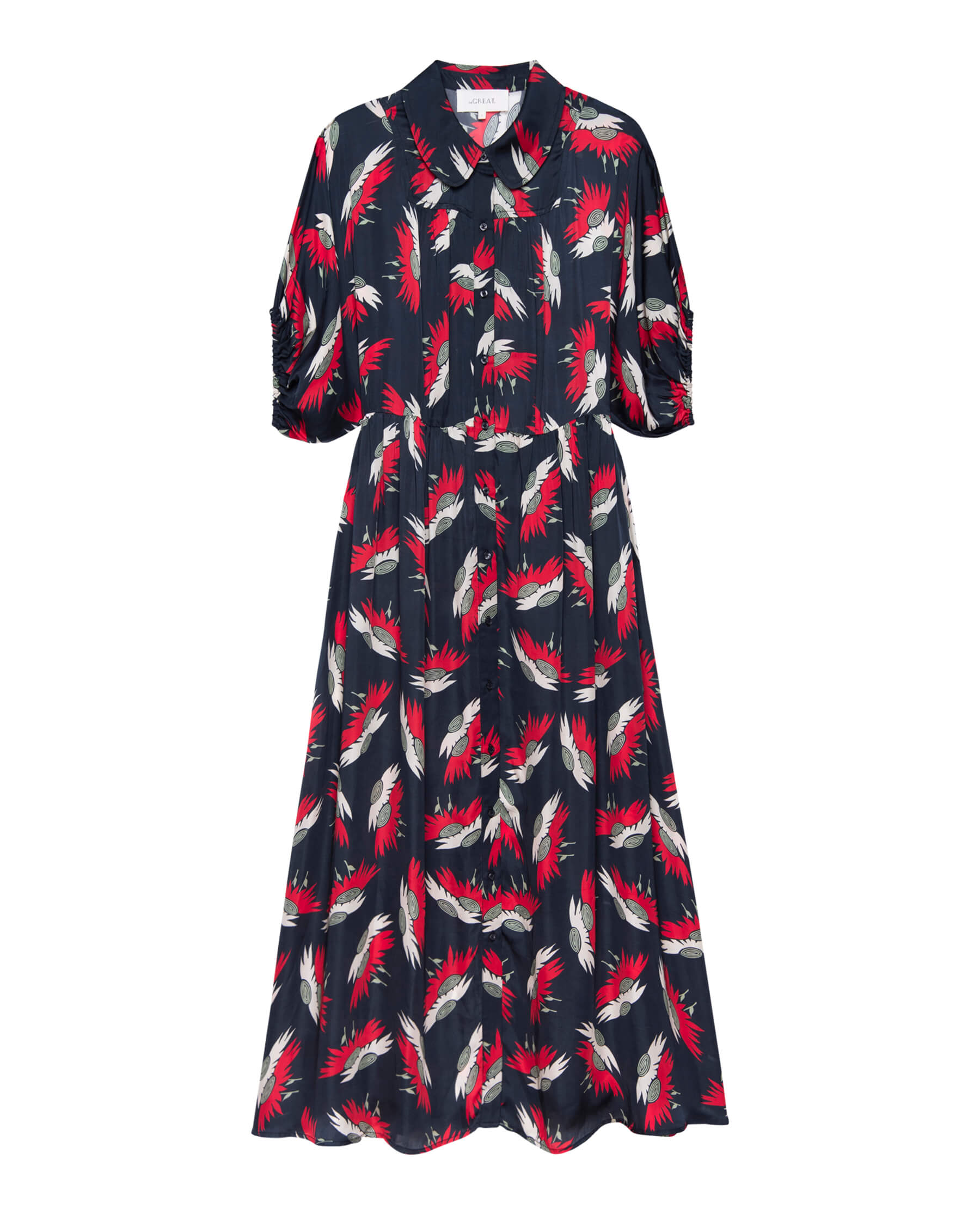The Great Raven Dress in Navy Birds of Paradise