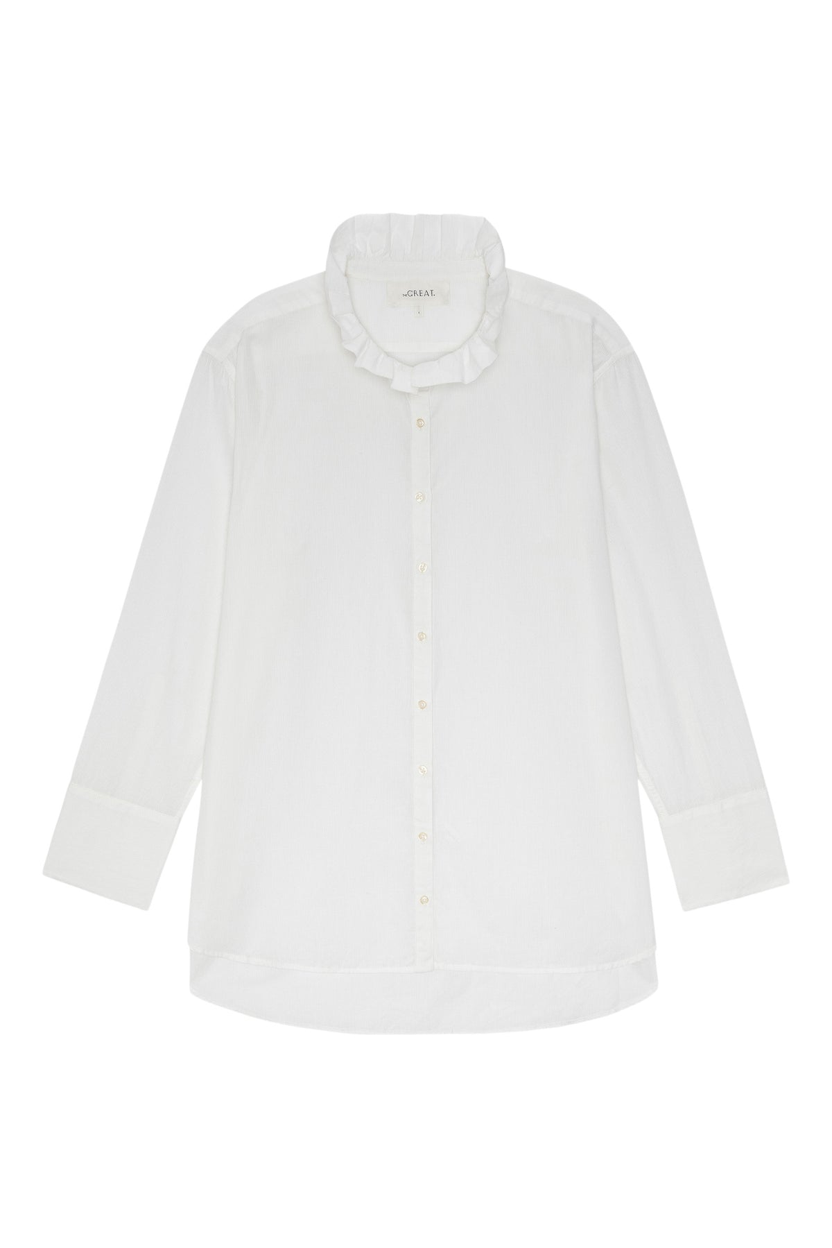 The Great Ruffle Neck Shirt in White